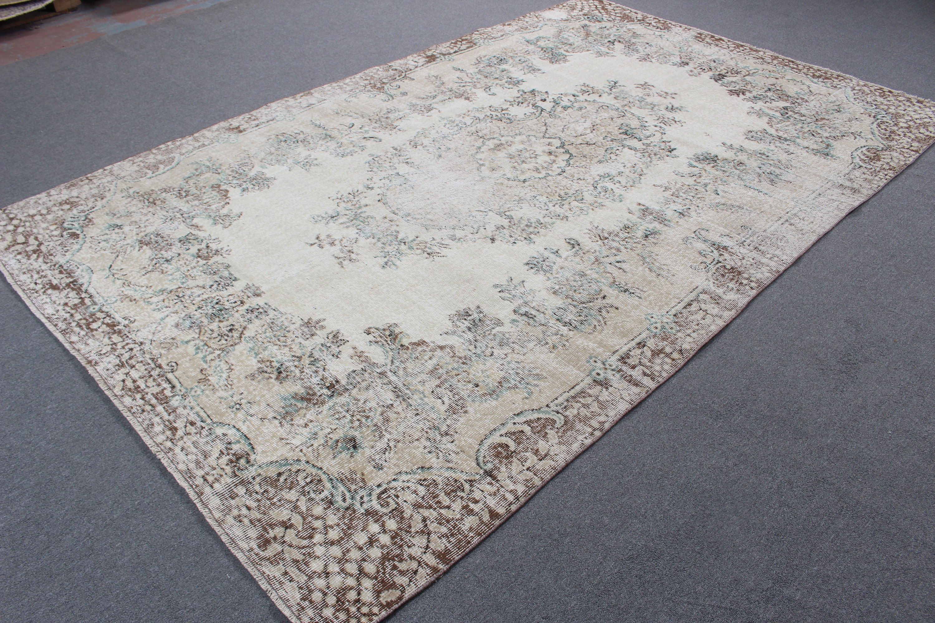 Large Vintage Rugs, Beige Antique Rugs, 6.3x10 ft Large Rug, Modern Rug, Bedroom Rugs, Turkish Rug, Large Boho Rugs, Vintage Rugs