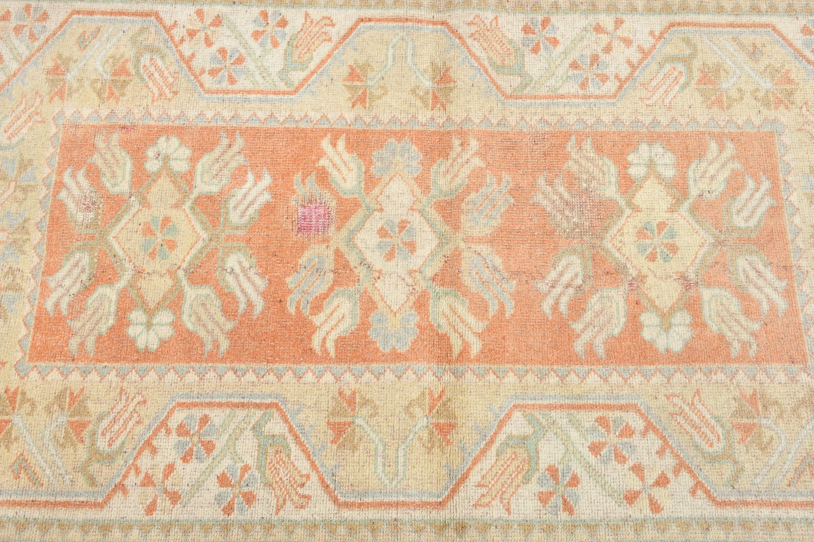 Entry Rugs, Rugs for Entry, 2.7x4.7 ft Small Rugs, Turkish Rug, Kitchen Rug, Orange Moroccan Rugs, Home Decor Rug, Bath Rug, Vintage Rugs