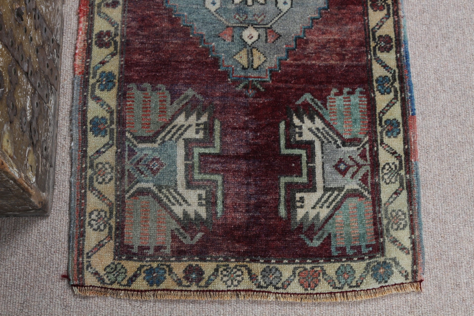 Oushak Halı, Mor Soğuk Halılar, Mutfak Halıları, 1,8x3,4 ft Küçük Halılar, Vintage Halı, Türk Halısı, Anadolu Halıları, Yün Banyo Paspas Halısı, Araba Paspas Halısı