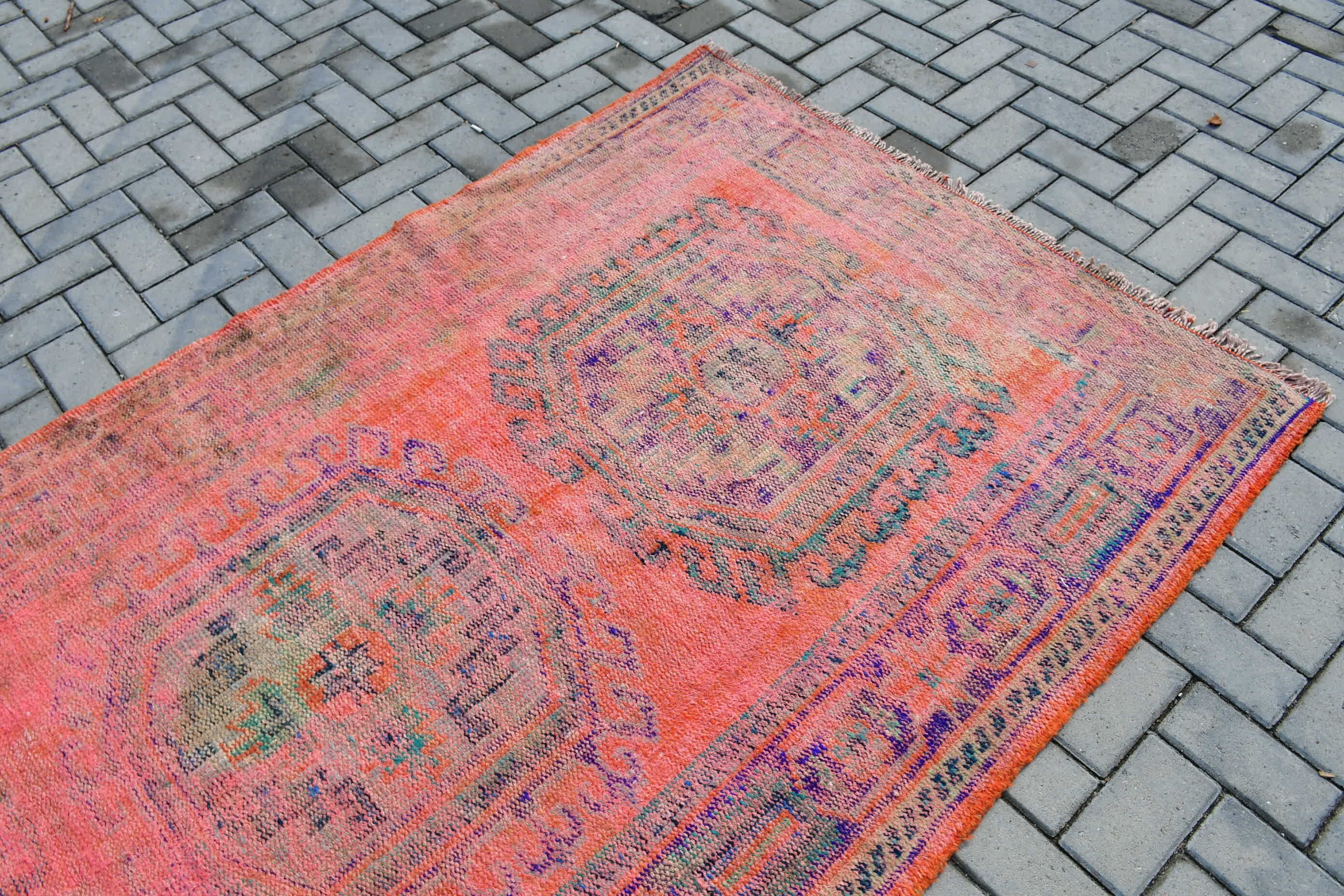 Oushak Halıları, 4.5x11.2 ft Büyük Halılar, Salon Halısı, Kırmızı Anadolu Halısı, Vintage Halı, Türk Halısı, Anadolu Halıları, Ofis Halıları, Oturma Odası Halısı