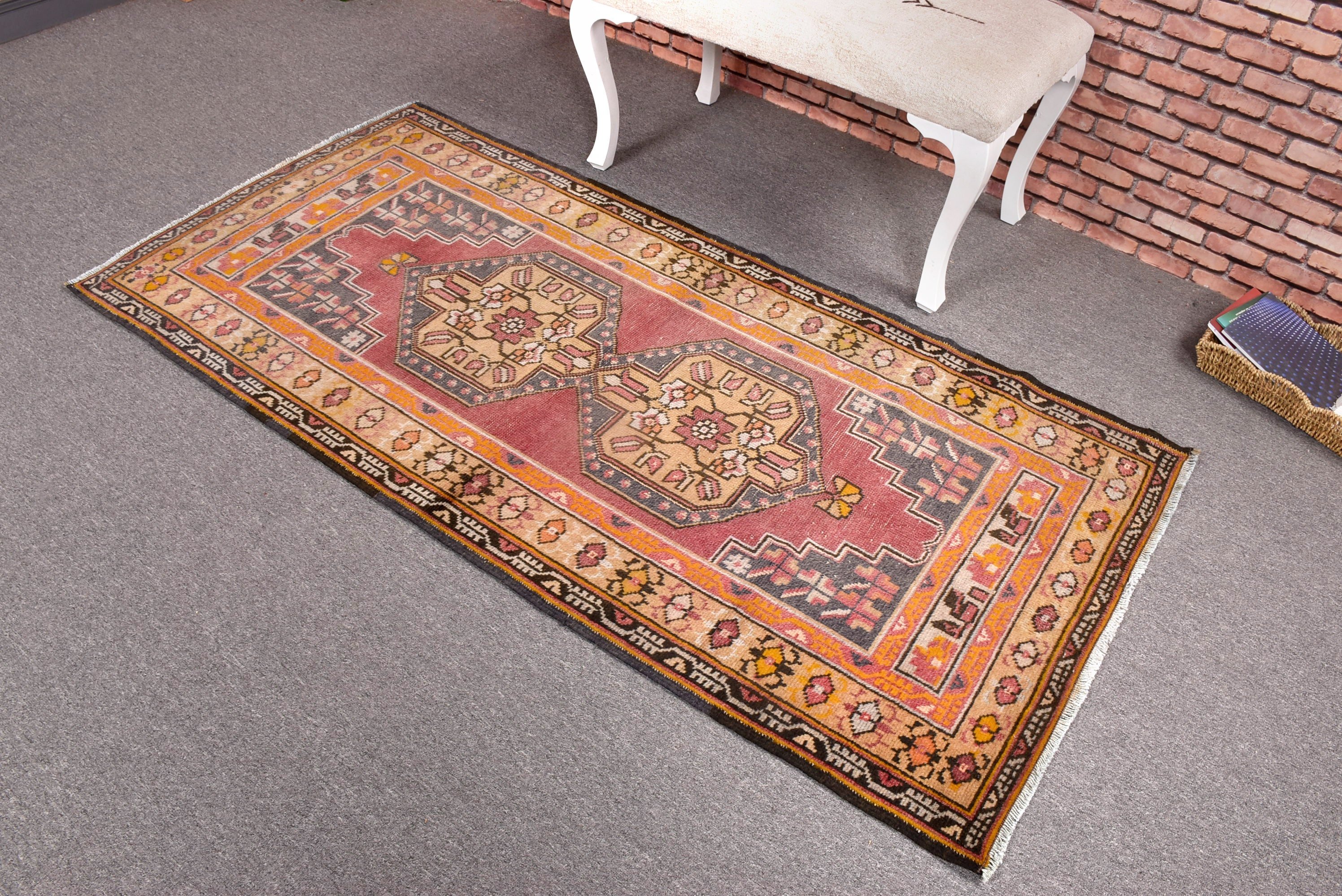 El Yapımı Halı, Boho Halı, Mor Boho Halı, Çocuk Halıları, Boho Vurgulu Halı, Türk Halıları, 3.1x6.3 ft Vurgulu Halı, Vintage Halılar, Anadolu Halıları