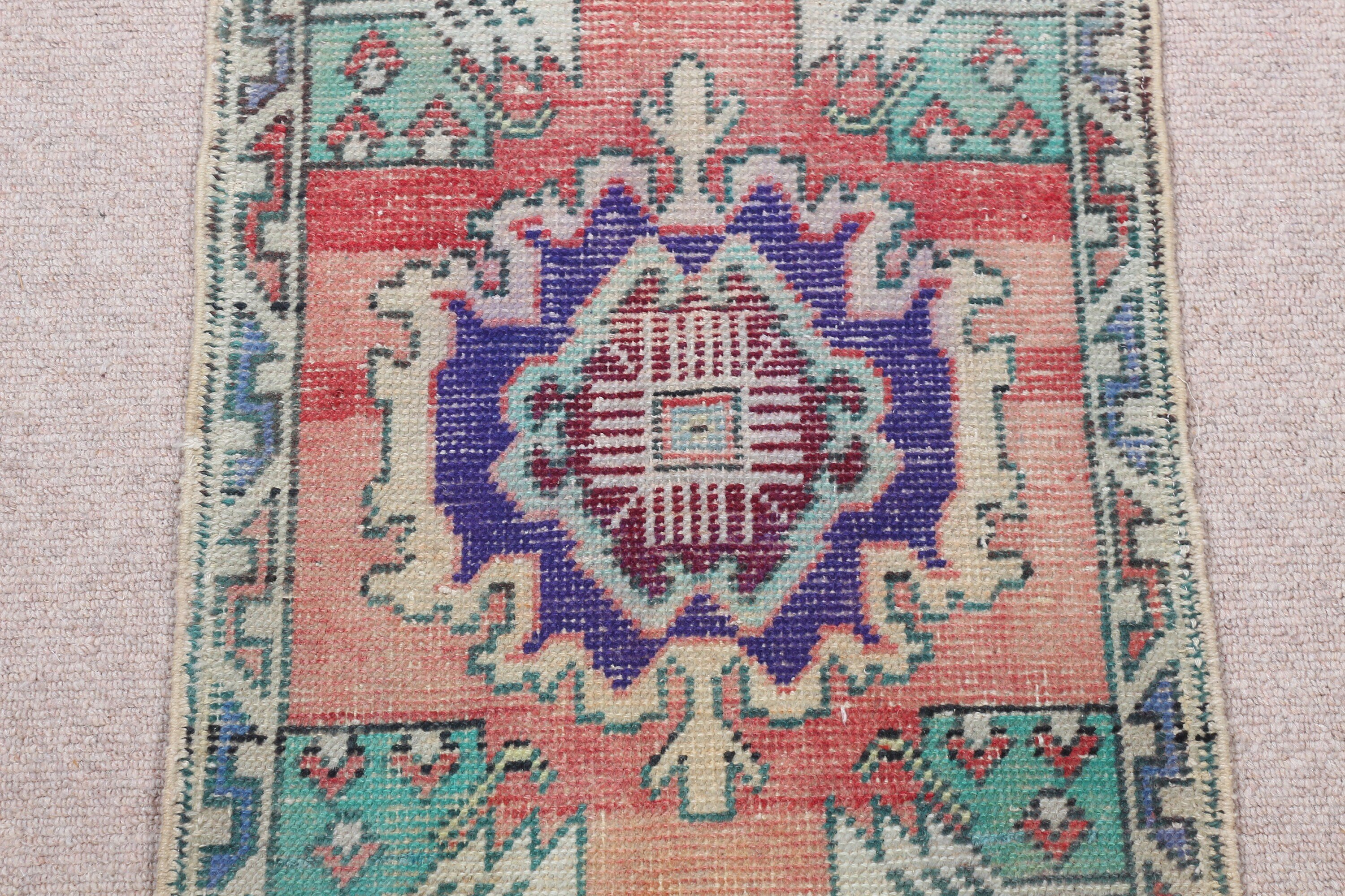 Pembe Antika Halılar, Giriş Halıları, Pastel Halı, Türk Halıları, Vintage Halı, 1,5x2,6 ft Küçük Halı, Araba Paspas Halıları, Oryantal Halılar, Fas Halısı