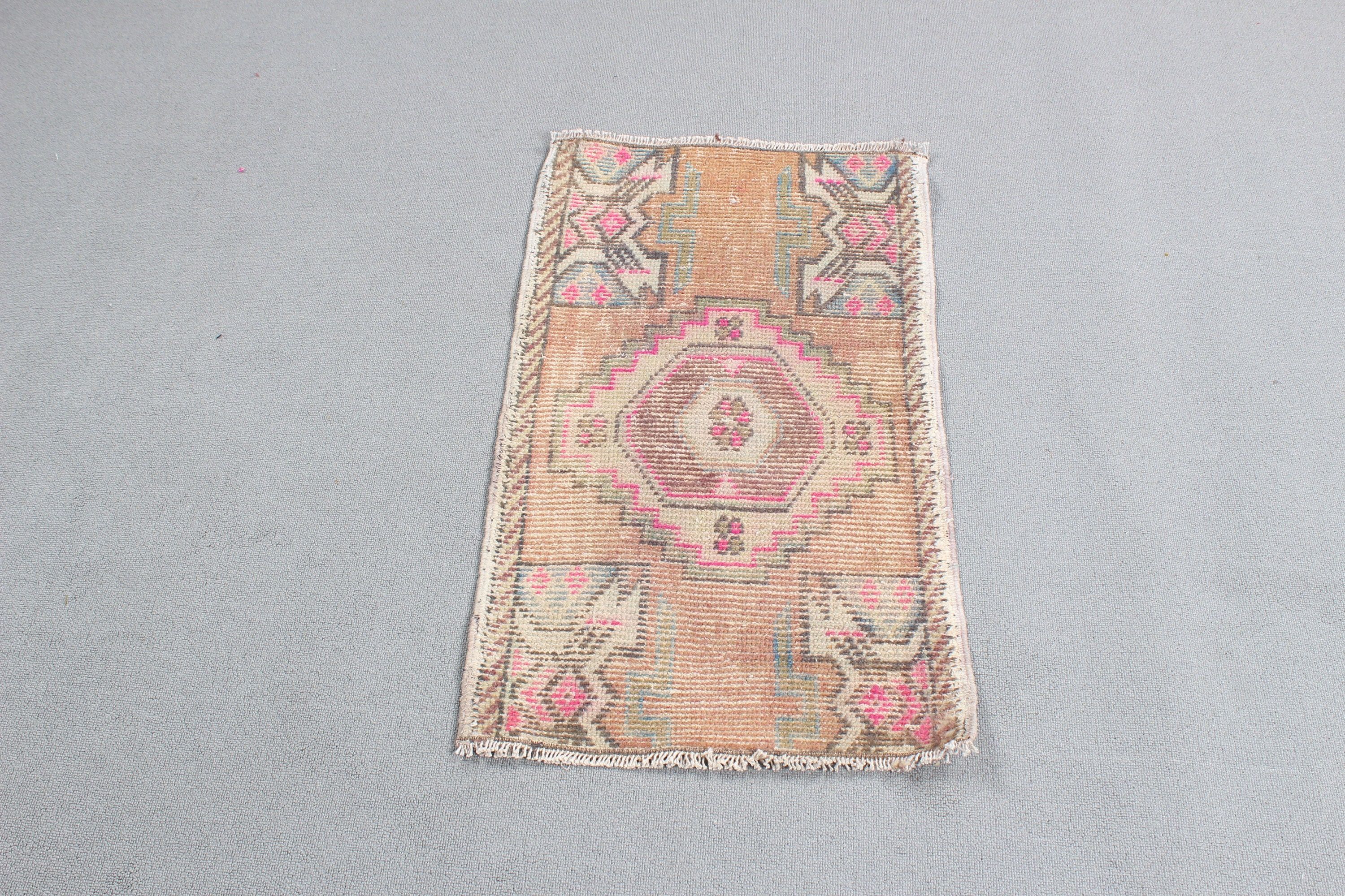 Vintage Rugs, 1.6x2.8 ft Small Rug, Kitchen Rugs, Wool Rugs, Turkish Rugs, Entry Rugs, Bronze Neutral Rug, Ethnic Rugs