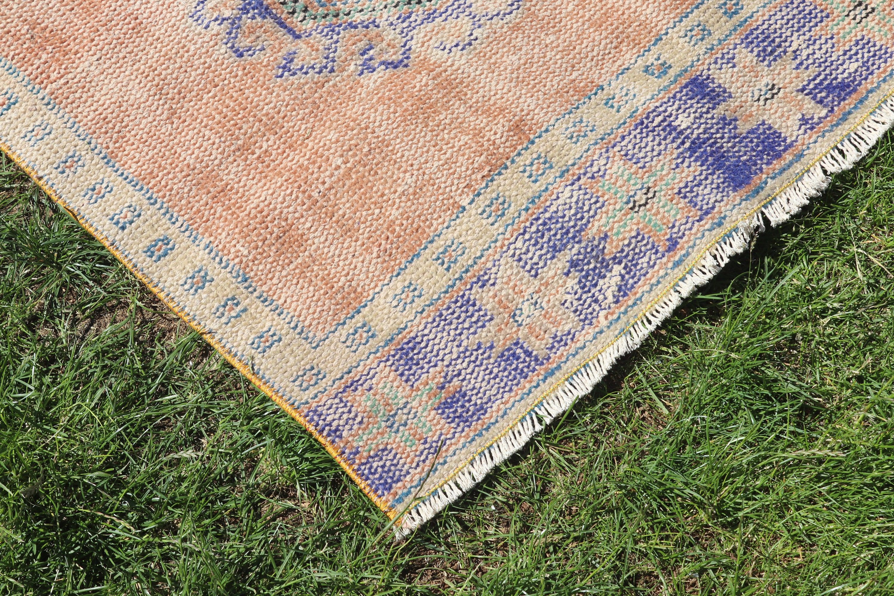 Vintage Rug, Aztec Rug, Oriental Rug, Beni Ourain Runner Rug, 3x11.7 ft Runner Rug, Turkish Rug, Kitchen Rug, Brown Wool Rug, Anatolian Rug