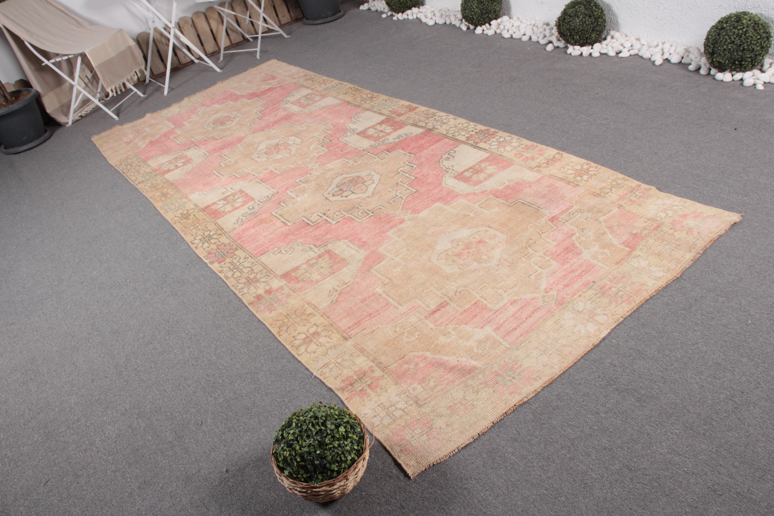 4.5x10.7 ft Large Rugs, Salon Rug, Geometric Rug, Large Vintage Rug, Turkish Rug, Vintage Rug, Boho Rug, Beige Flatweave Rugs, Oriental Rug