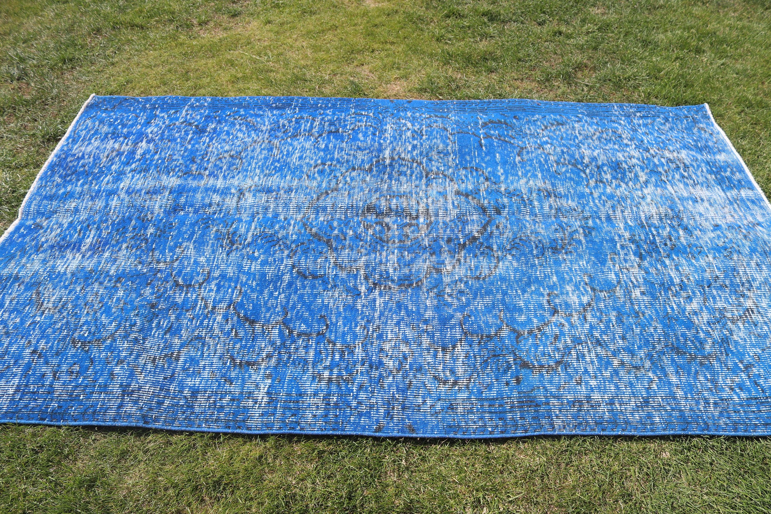 Handwoven Rugs, Blue Modern Rug, Turkish Rug, Living Room Rugs, 4.8x8 ft Area Rug, Handmade Rug, Vintage Rugs, Indoor Rugs, Home Decor Rugs