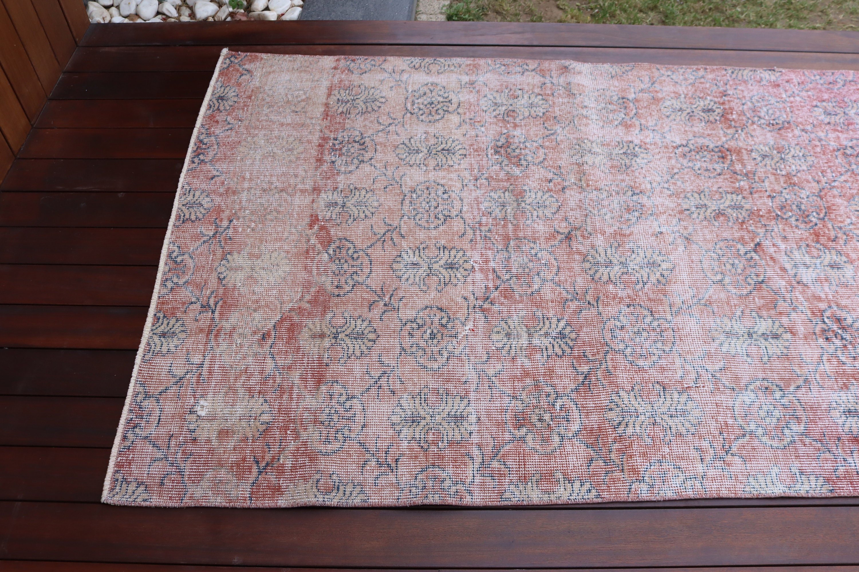 Vintage Halı, Düz Dokuma Halı, Kırmızı Boho Halı, Türk Halıları, Mutfak Halıları, Merdiven Halısı, Yün Halılar, Runner Halıları, 3.3x10.3 ft Runner Halıları