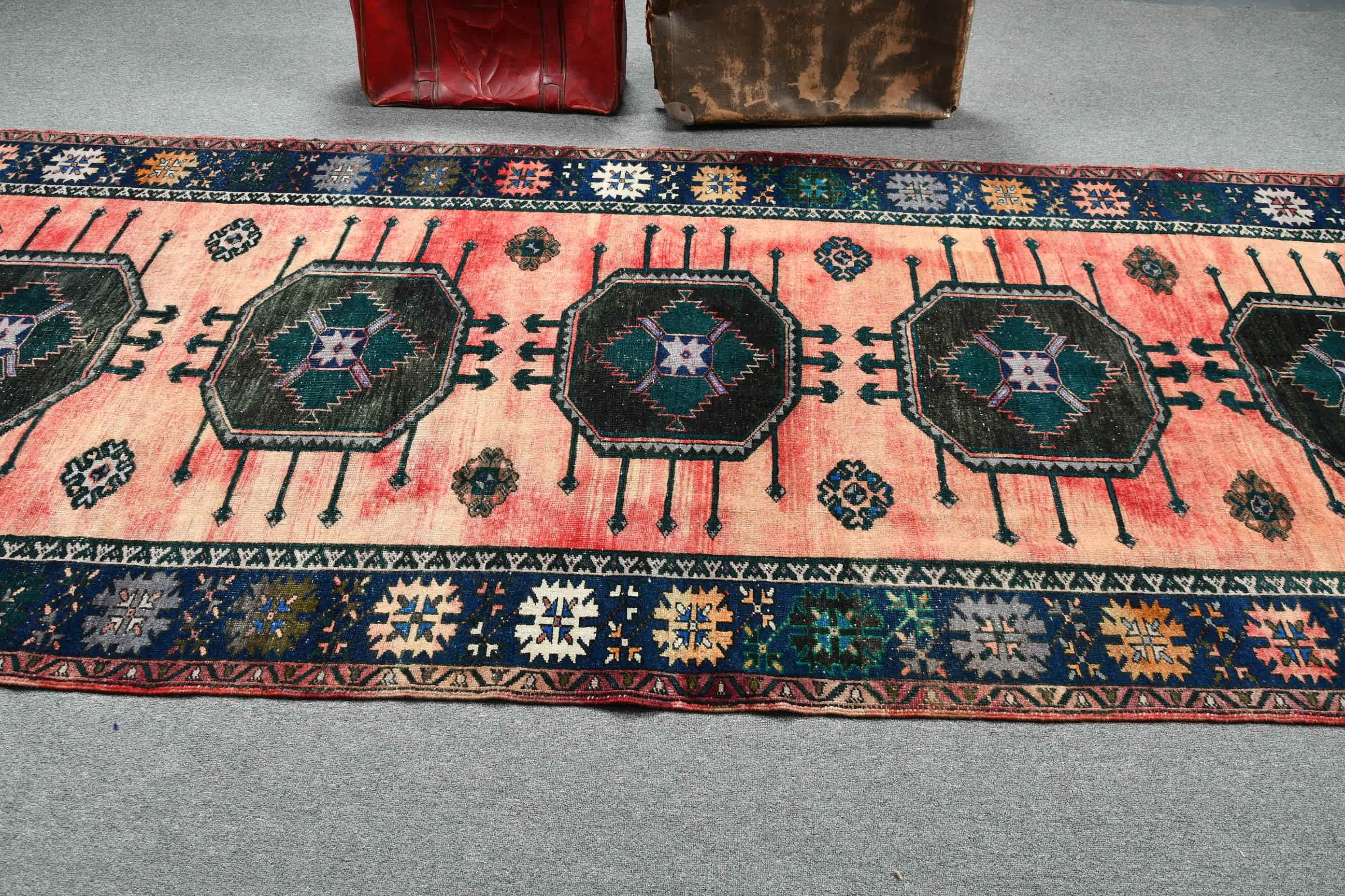 4.9x12.6 ft Runner Rug, Turkish Rug, Anatolian Rug, Kitchen Rug, Vintage Rug, Corridor Rug, Red Home Decor Rugs, Pastel Rug