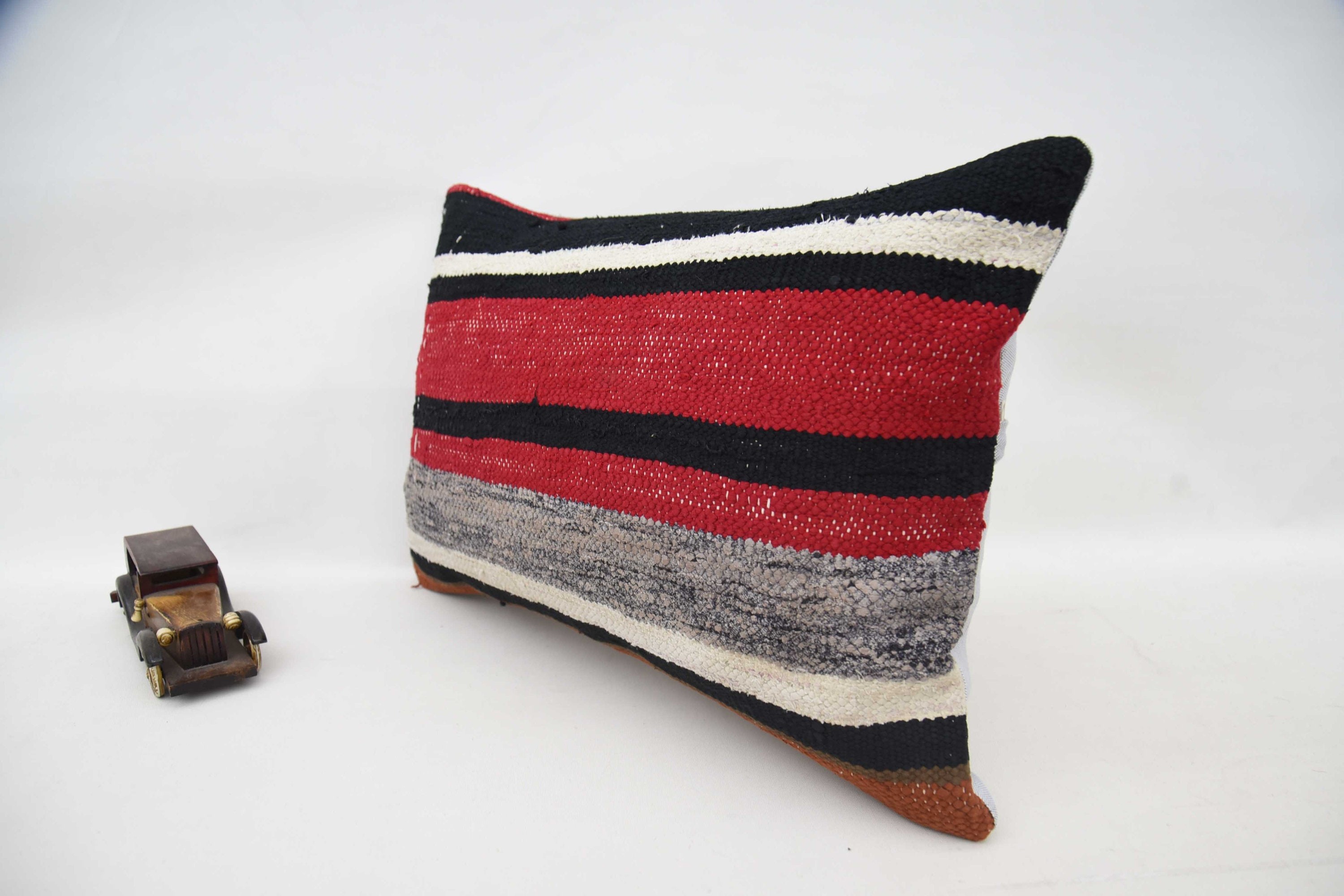 Anatolian Cushion, 16"x24" Red Cushion, Aztec Pillow Sham, Kilim Cushion Sham, Kilim Pillow Cover, Throw Kilim Pillow, Neutral Pillow Sham