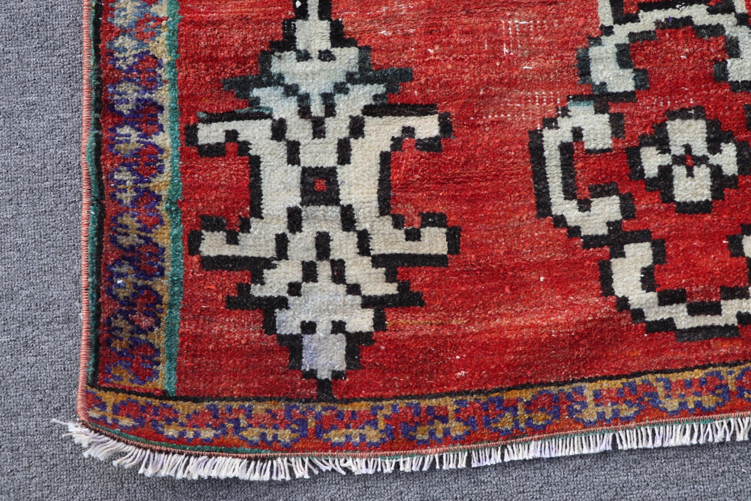 Vintage Rugs, 3x5.6 ft Accent Rug, Red Floor Rugs, Rugs for Bedroom, Kitchen Rug, Cool Rug, Bedroom Rugs, Turkish Rugs