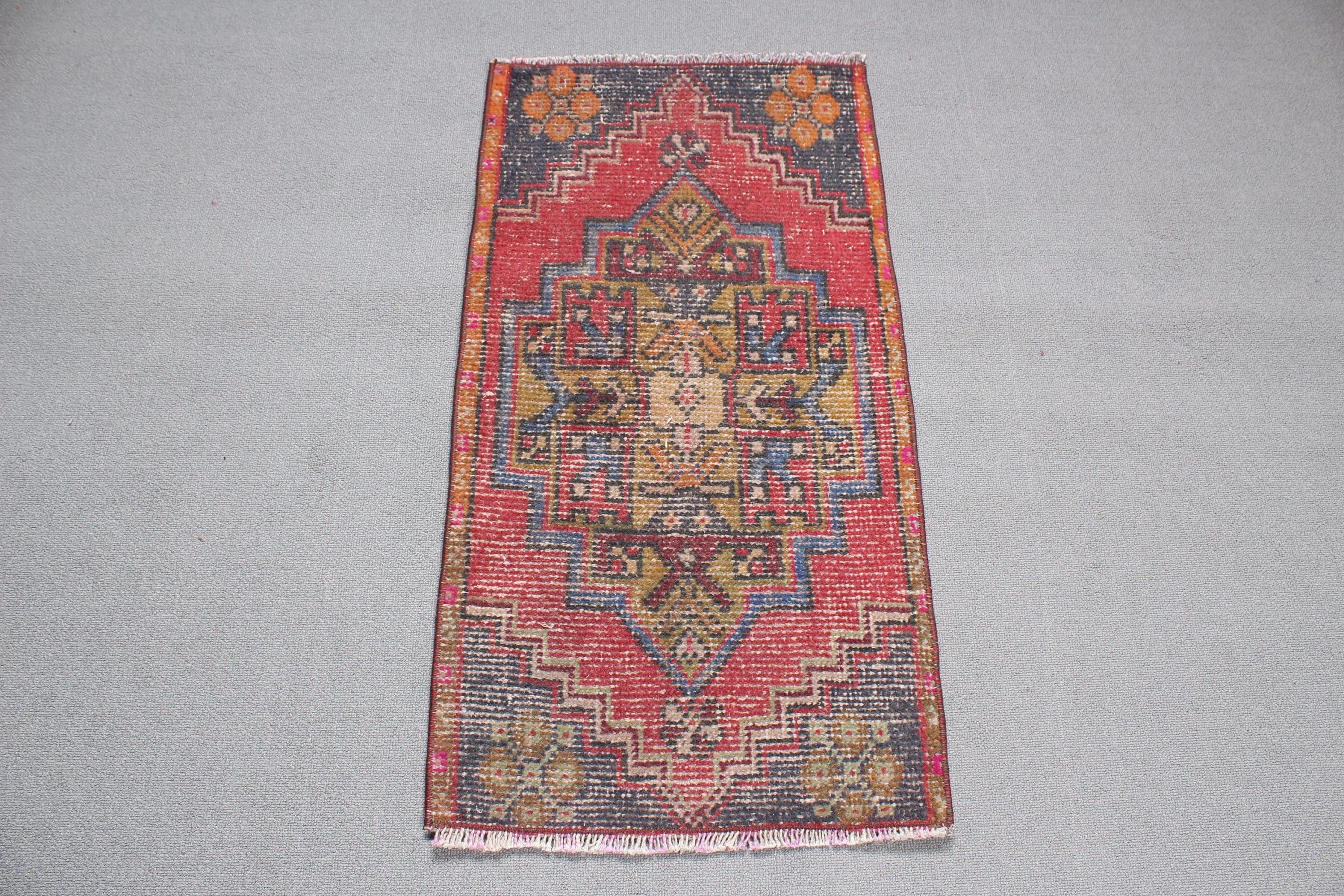 Cool Rugs, Turkey Rug, 1.5x2.9 ft Small Rug, Red Floor Rugs, Bedroom Rugs, Turkish Rug, Vintage Rugs, Small Vintage Rugs, Oriental Rug