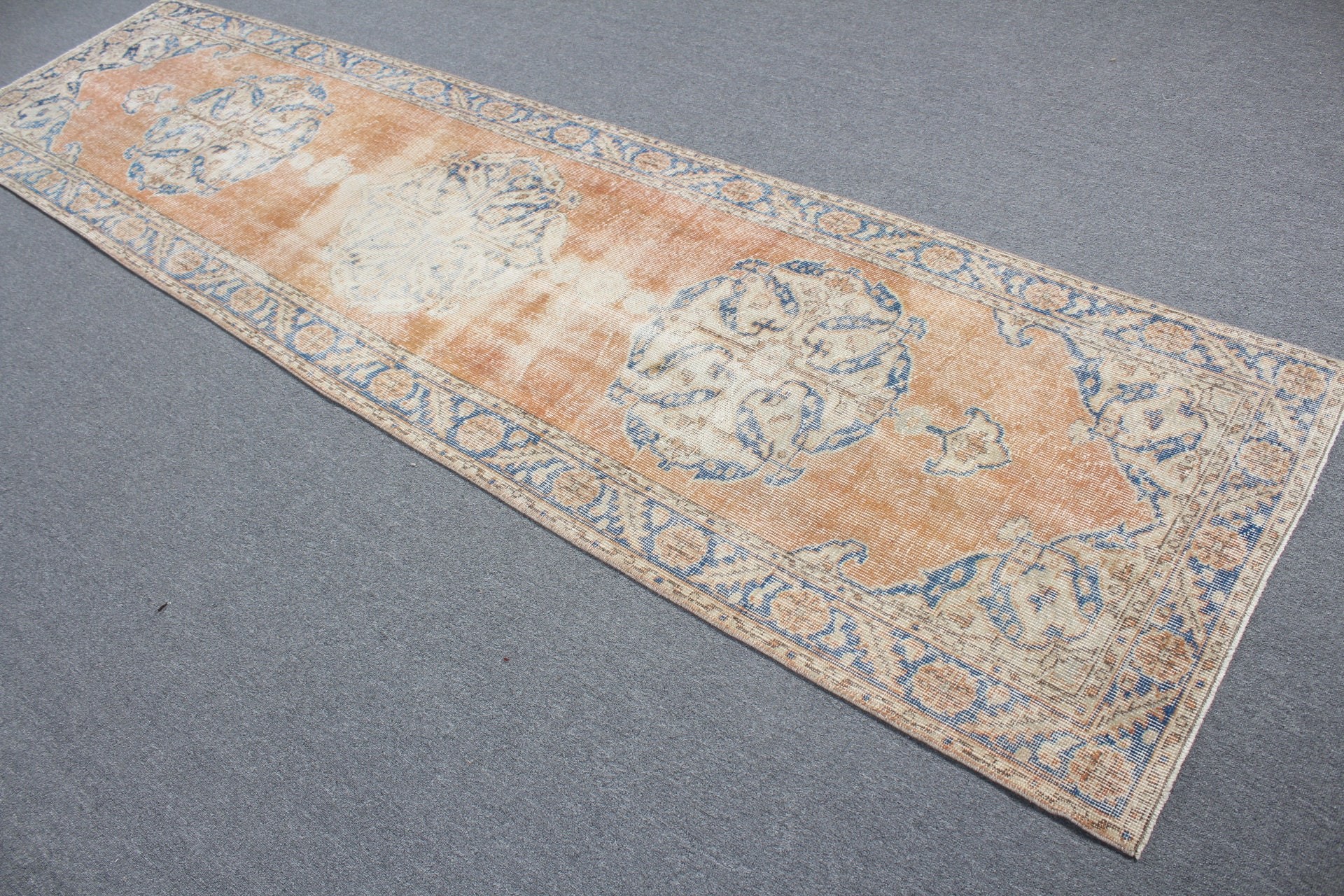 Office Rug, Vintage Rugs, 2.8x10.8 ft Runner Rug, Orange Kitchen Rug, Turkish Rug, Floor Rug, Oriental Rugs, Hallway Rug, Rugs for Hallway