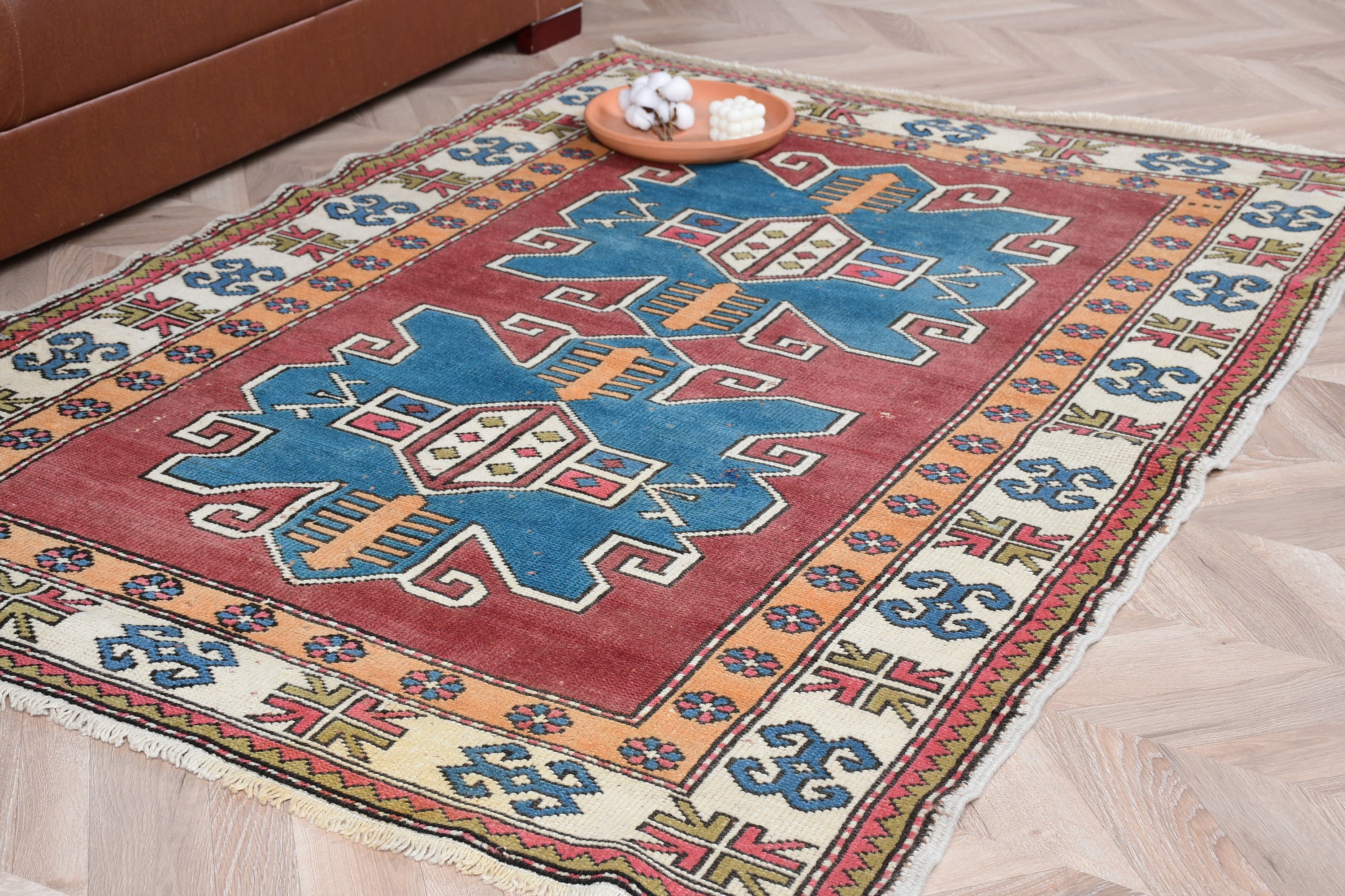 Dining Room Rugs, 4.4x6.2 ft Area Rug, Turkish Rug, Home Decor Rug, Vintage Rug, Indoor Rugs, Red Kitchen Rug, Handwoven Rug, Oriental Rug