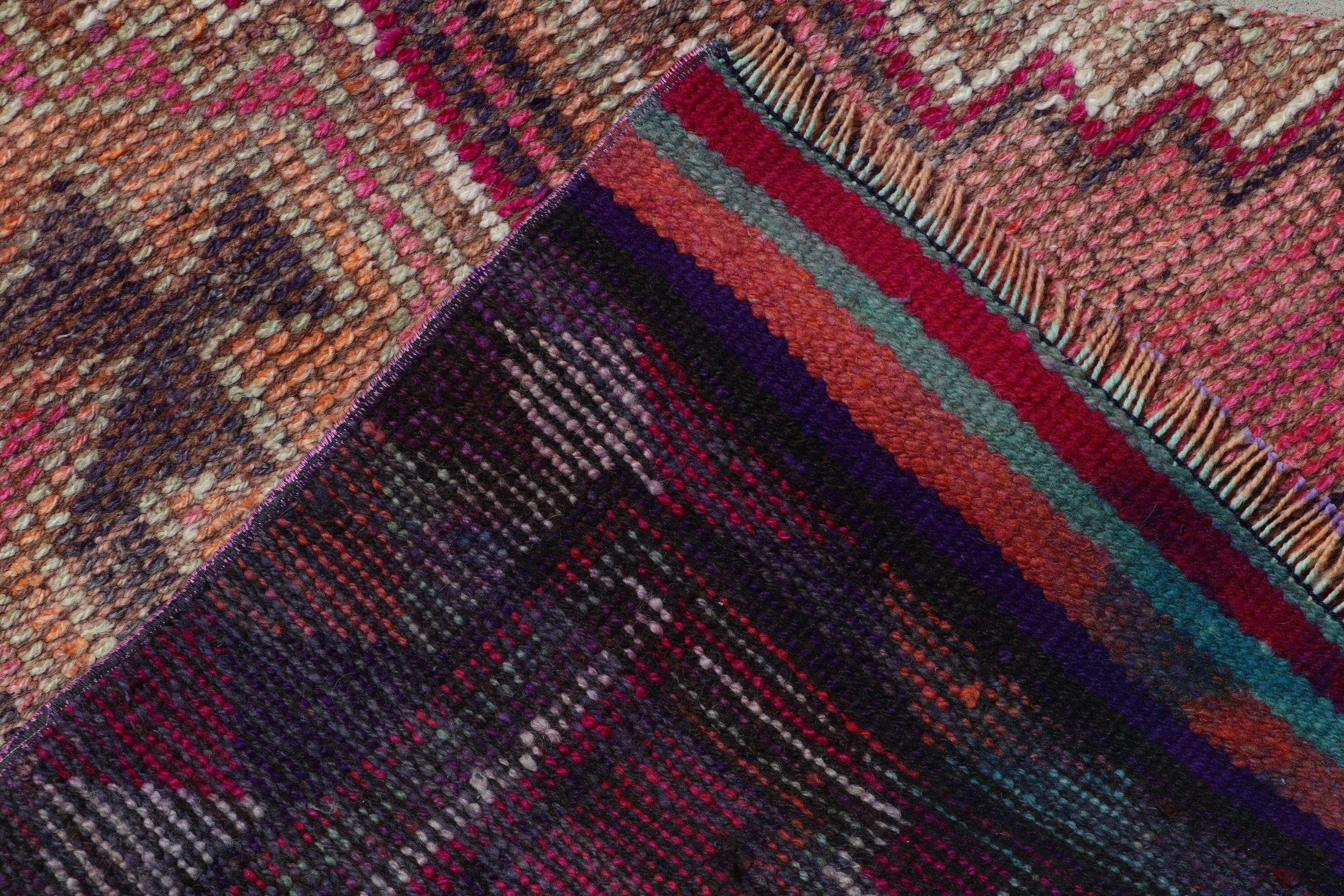 Kitchen Rugs, Vintage Rugs, Home Decor Rug, Turkish Rug, Floor Rugs, Pink Cool Rug, 3.1x10.6 ft Runner Rug, Hallway Rug, Rugs for Stair