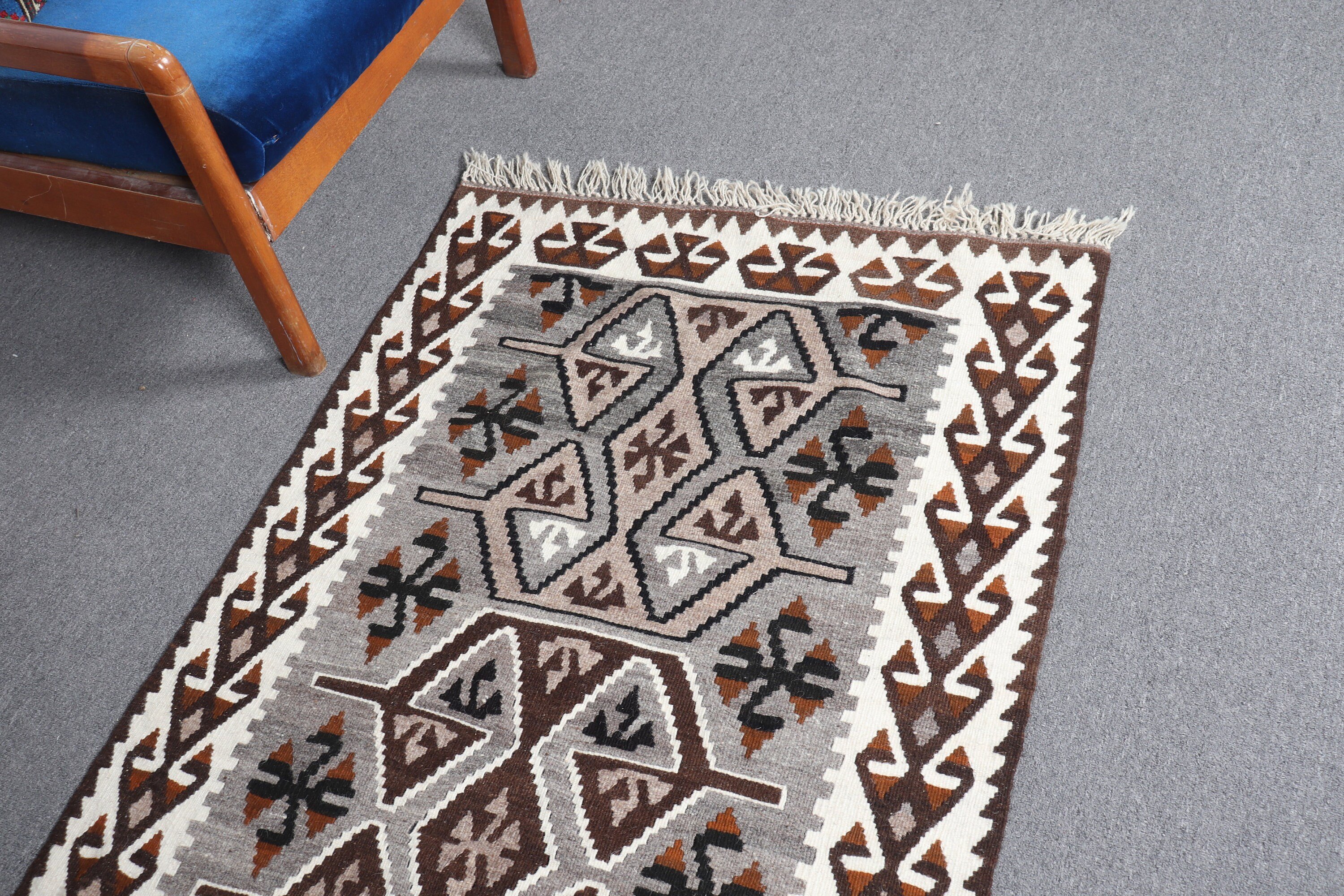 Kilim, Çocuk Halıları, Türk Halısı, Giriş Halıları, 3,1x5,9 ft Accent Halı, Gri Yün Halılar, Vintage Halı, Oryantal Halı, Fas Halısı, Eklektik Halı