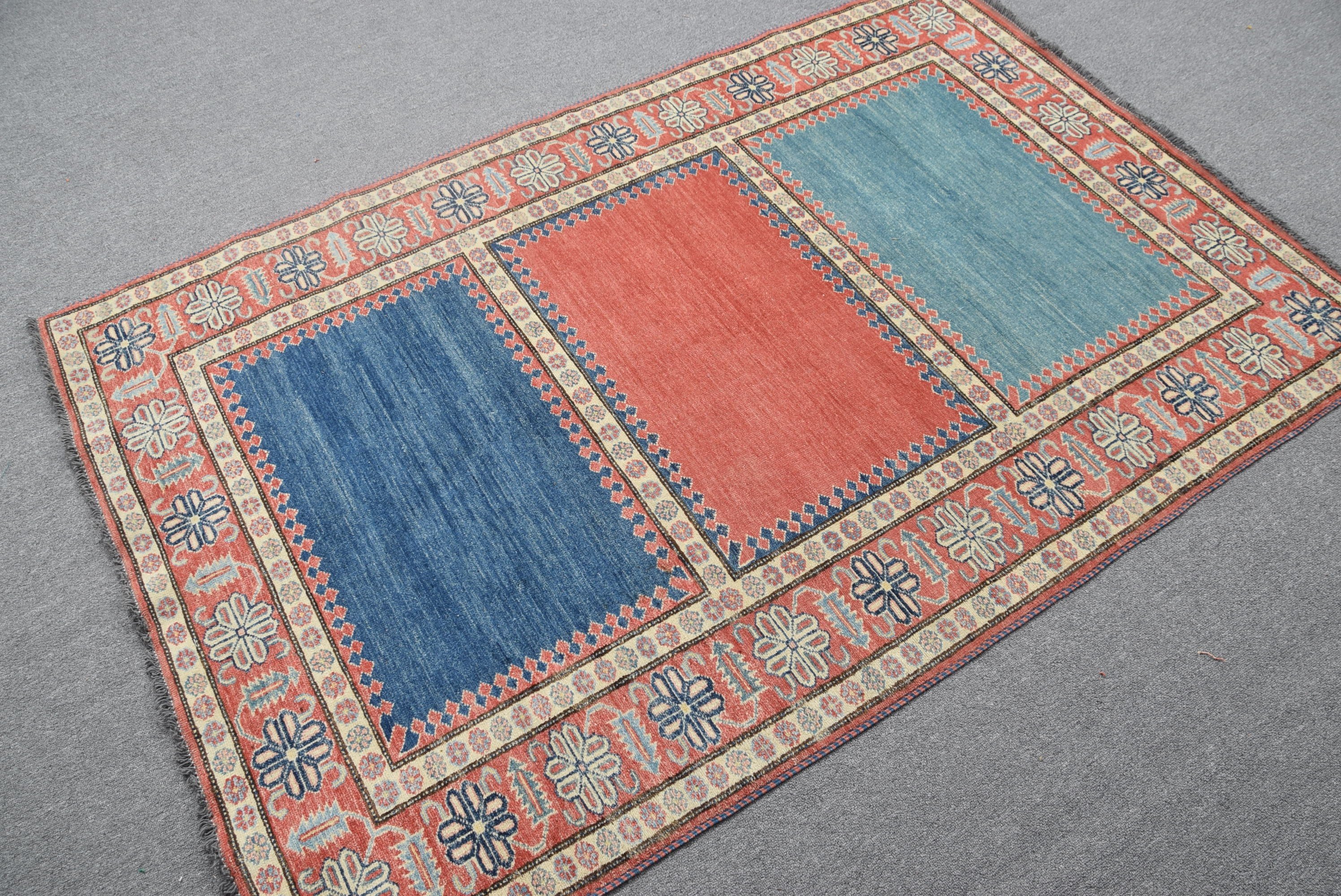 Red Moroccan Rugs, Retro Rug, Rugs for Living Room, Cool Rug, Oriental Rug, Turkish Rugs, Vintage Rugs, Indoor Rugs, 4.2x6.2 ft Area Rug