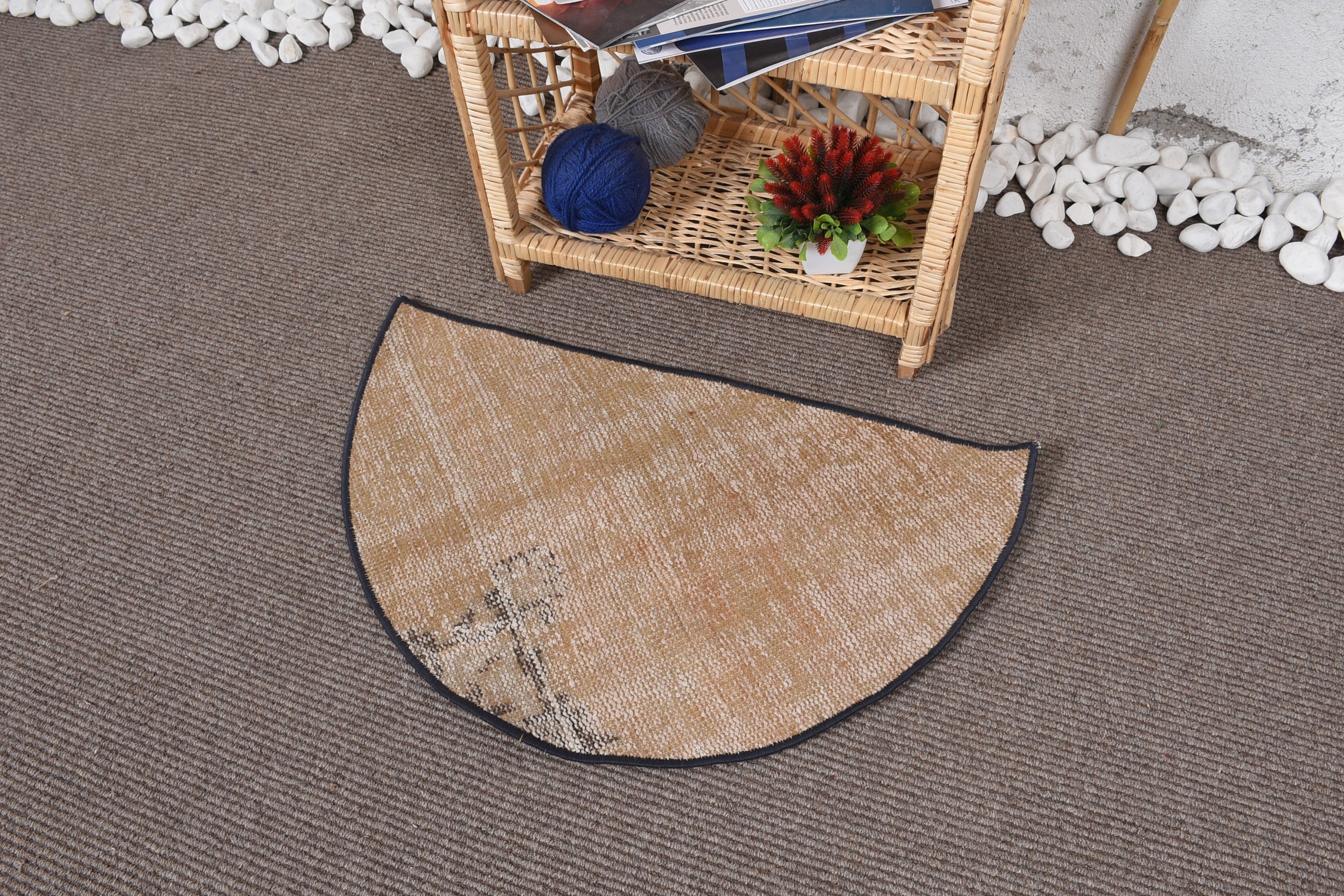 Kitchen Rugs, Turkish Rug, Bath Rug, Vintage Rug, 2.5x1.5 ft Small Rug, Rugs for Bathroom, Bath Mat Cute Rug, Wool Rug, Anatolian Rug