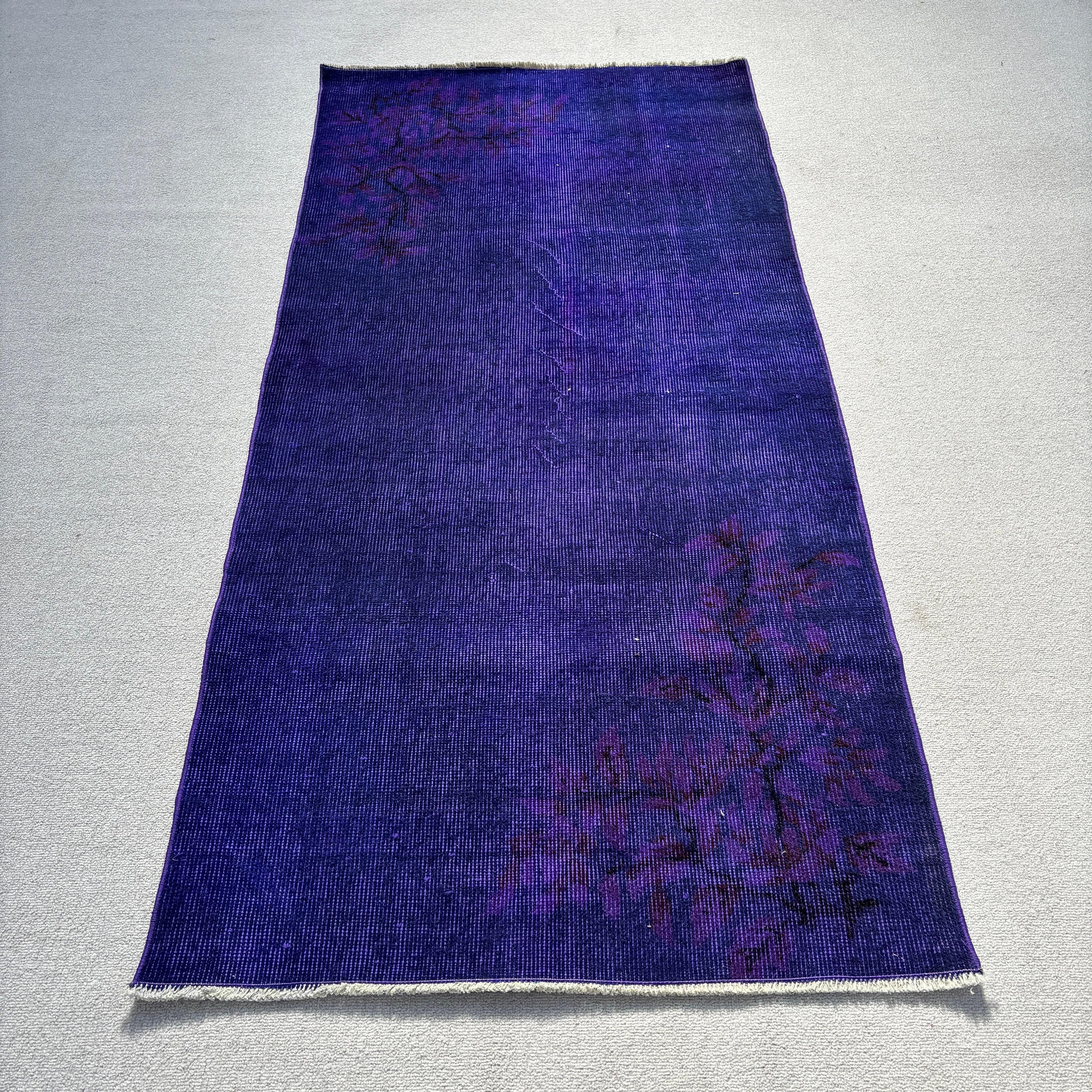 Entry Rugs, Turkish Rugs, Vintage Rug, Vintage Accent Rug, 2.9x6.1 ft Accent Rug, Purple Anatolian Rug, Office Rug, Cool Rug