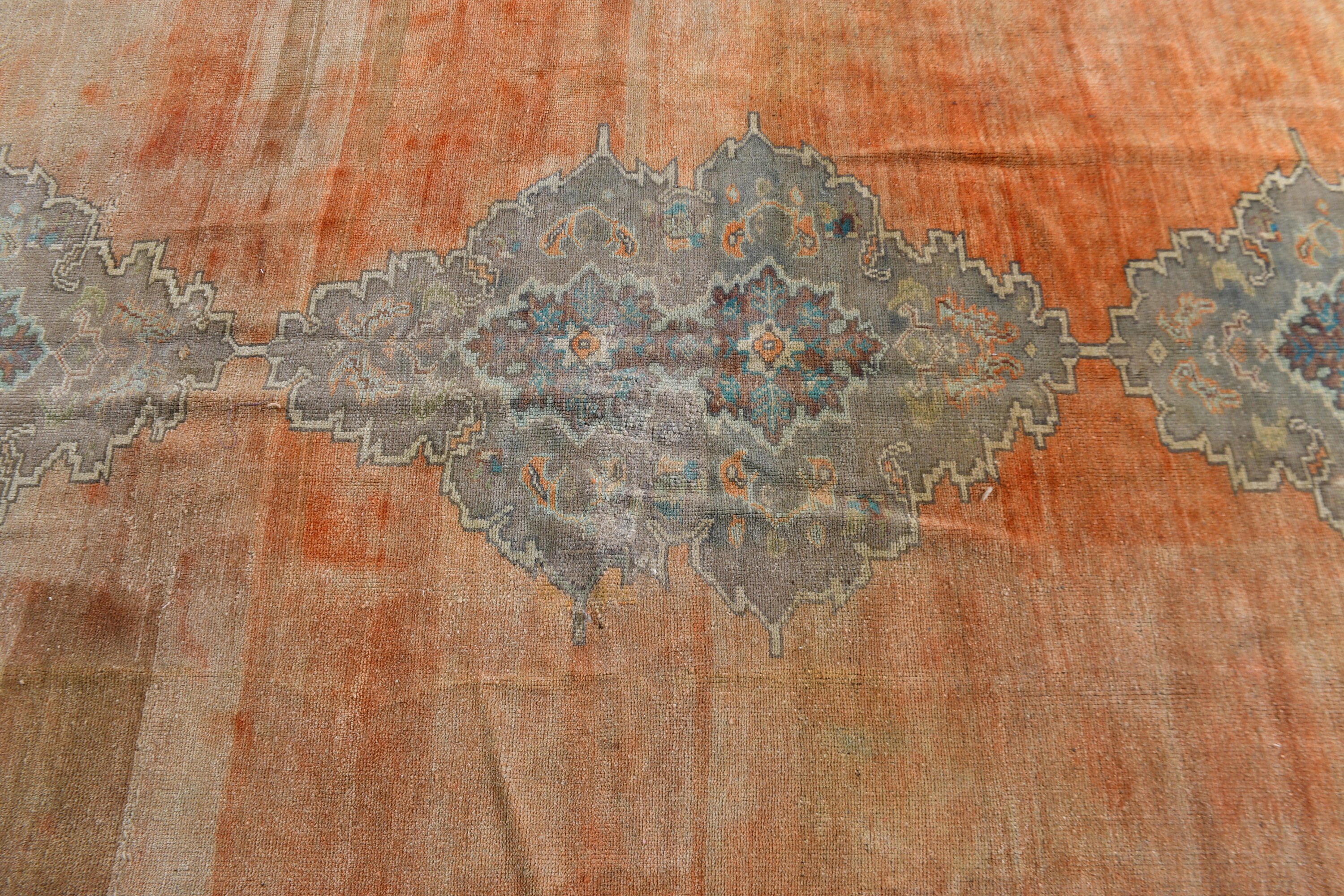 Living Room Rug, Turkish Rugs, Turkey Rug, Vintage Rugs, Oushak Rug, Rugs for Living Room, Colorful Rug, 4.3x10.4 ft Large Rugs, Salon Rugs