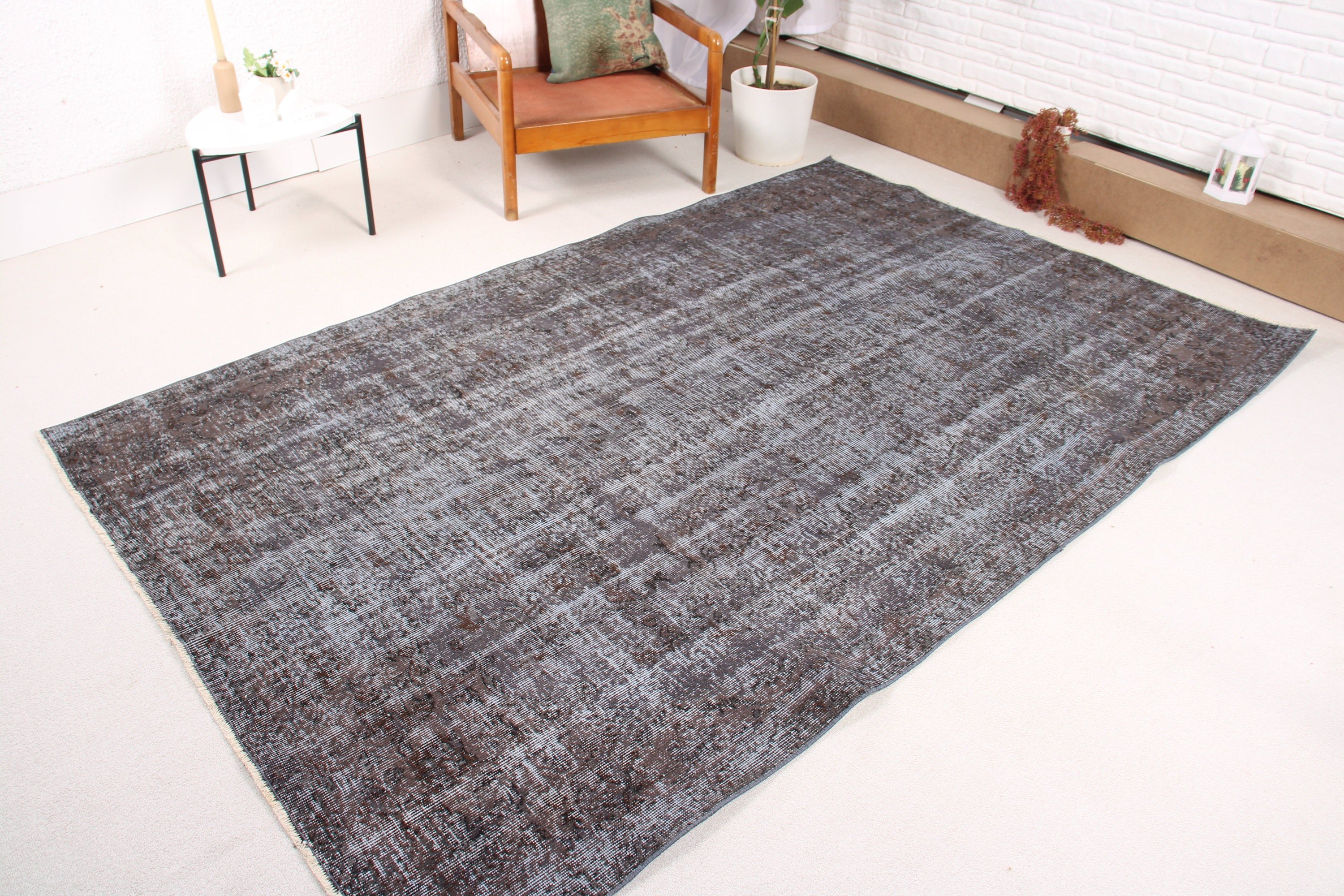 Turkish Rugs, 5.4x8.4 ft Large Rug, Wool Rugs, Bedroom Rugs, Floor Rugs, Gray Wool Rug, Vintage Rug, Rugs for Bedroom, Boho Rug, Salon Rug