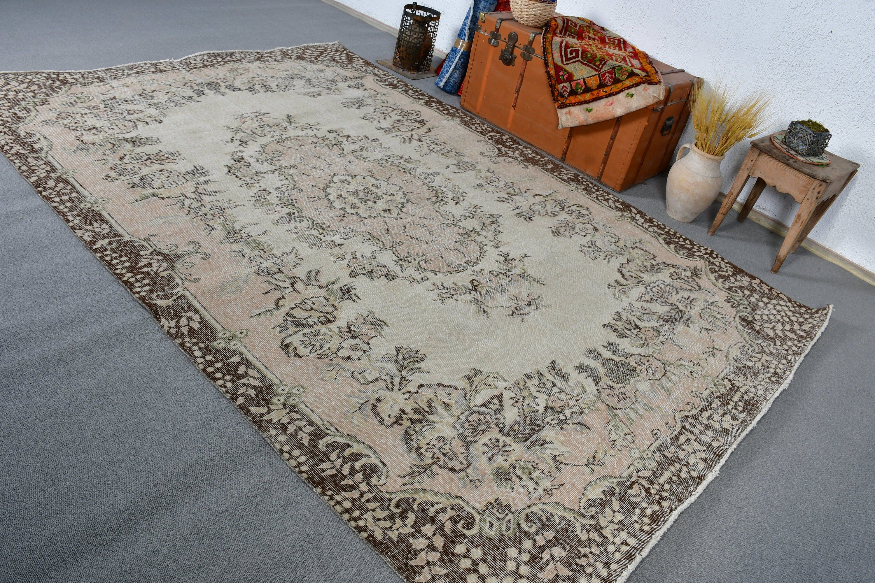 Living Room Rug, 6.7x9.7 ft Large Rug, Rugs for Bedroom, Dining Room Rugs, Wool Rugs, Turkish Rug, Floor Rug, Aztec Rugs, Vintage Rug