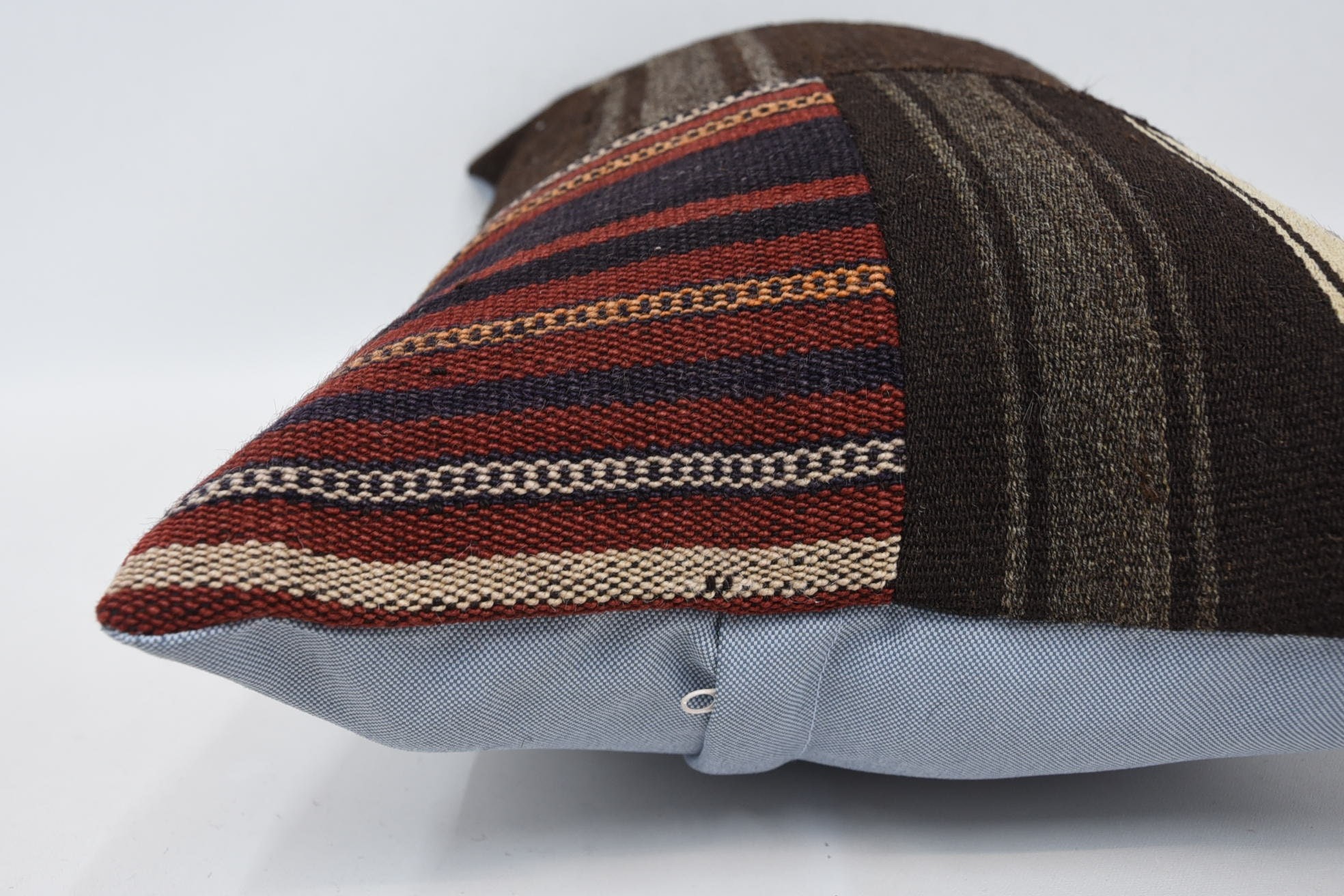 Throw Kilim Pillow, Interior Designer Pillow, Turkish Kilim Pillow, 16"x24" Brown Pillow Case, Ikat Pillow Case, Outdoor Patio Pillow Sham