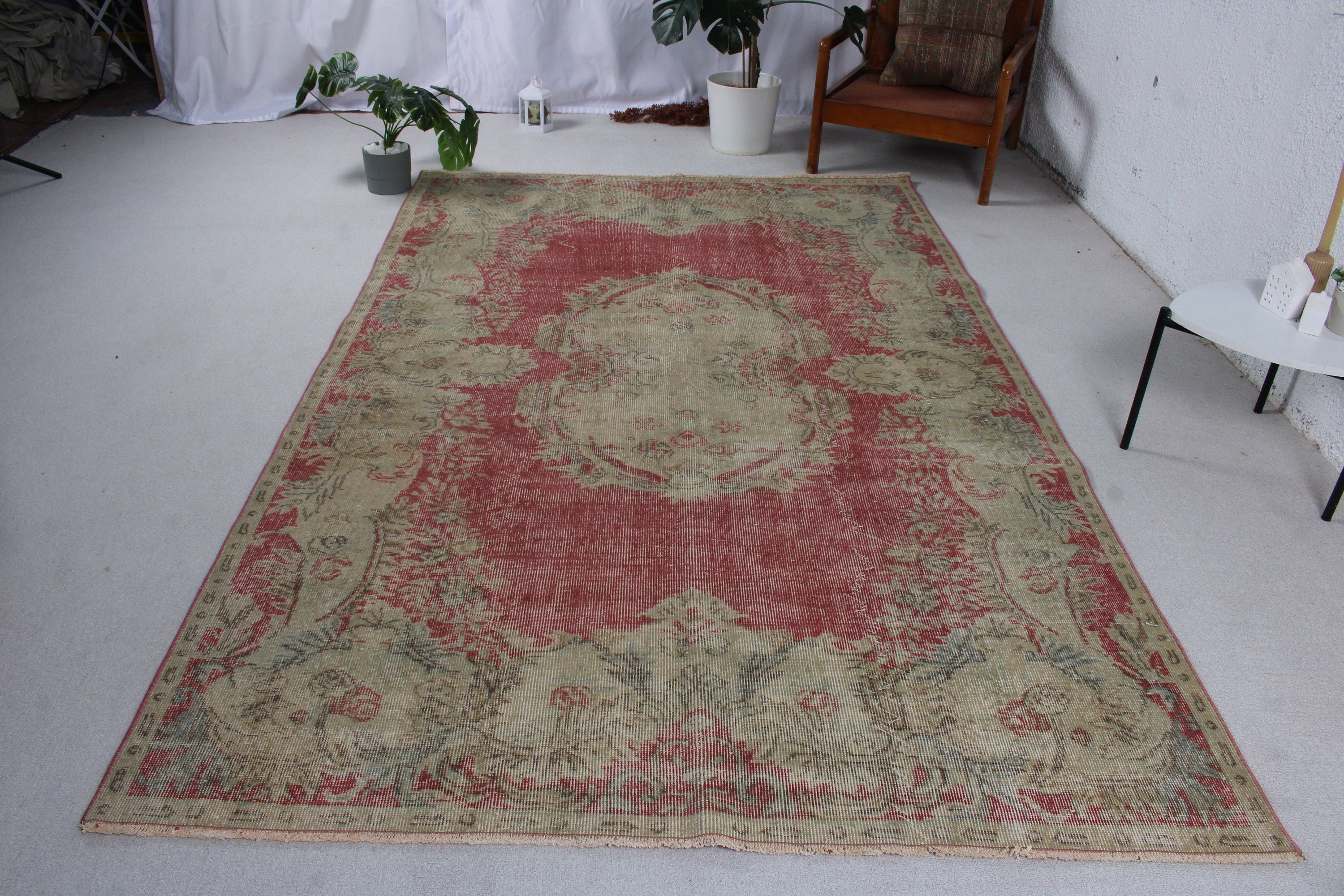 Oturma Odası Halıları, Türk Halıları, Vintage Halılar, Bej Nötr Halılar, Yer Halıları, 5,9x9,3 ft Büyük Halılar, Modern Halı, Salon Halıları, Salon Halısı