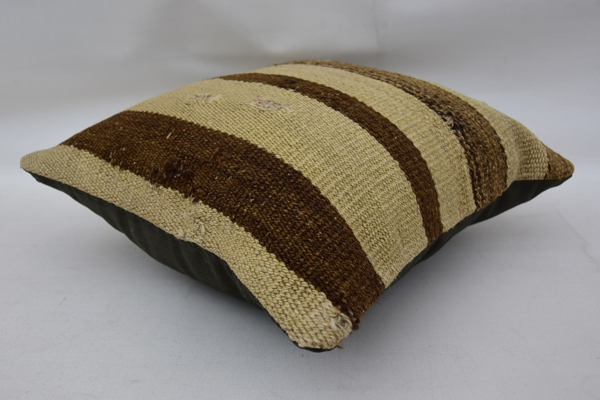 Kilim Pillow Cover, Vintage Kilim Throw Pillow, 14"x14" Beige Cushion Case, Traditional Pillow Sham, Kilim Cushion Sham