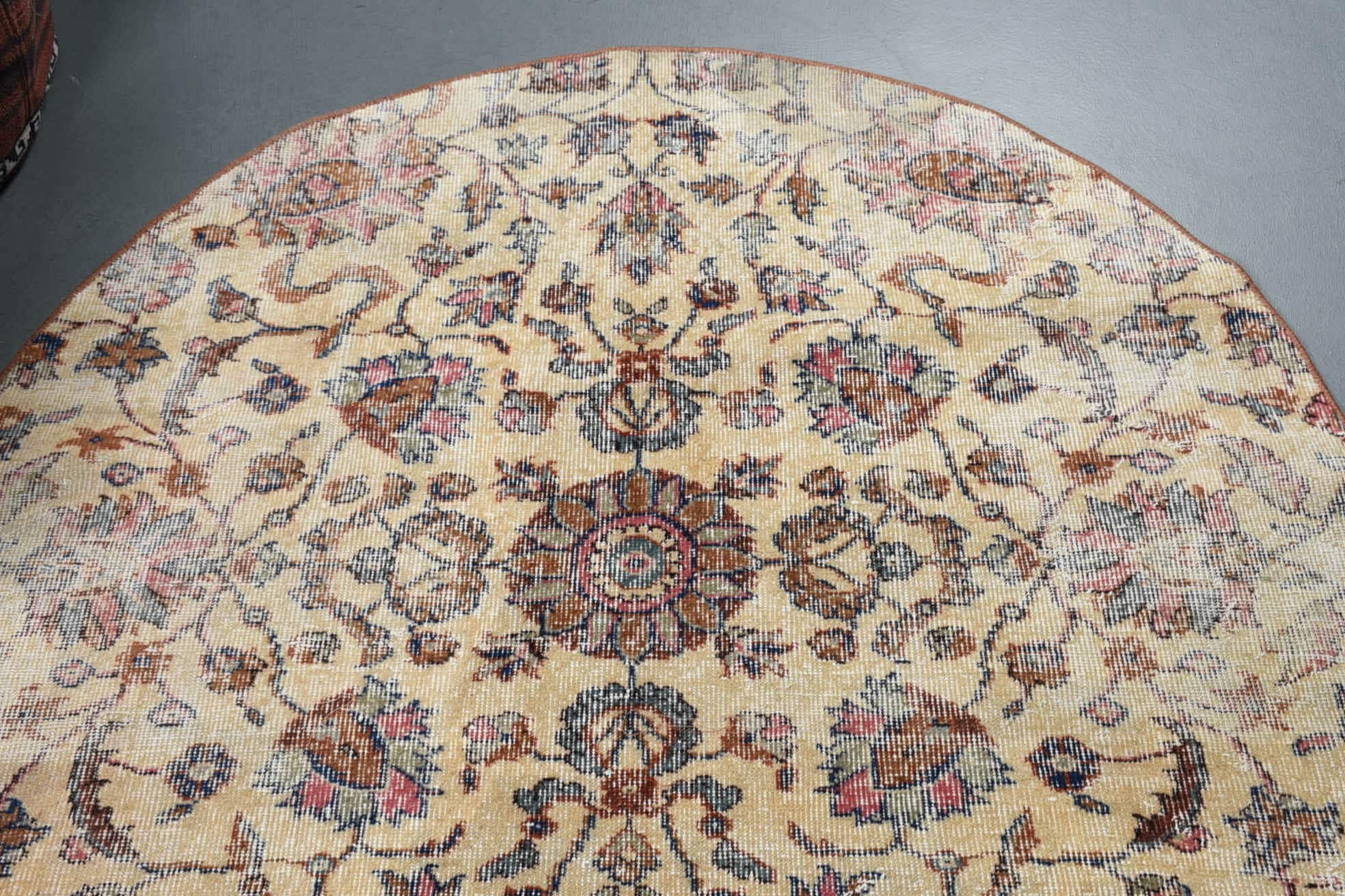 Kitchen Rugs, Floor Rugs, Oushak Rug, 4.2x4.3 ft Accent Rug, Vintage Rug, Entryway Rug Rugs, Turkish Rug, Rugs for Kitchen, Nursery Rugs