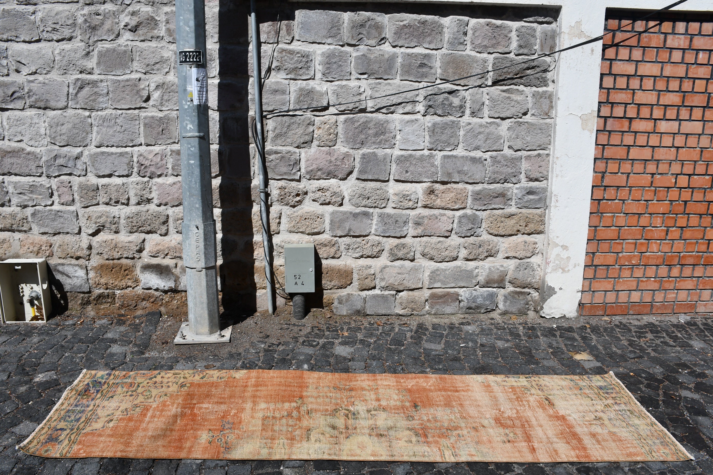 Oushak Runner Rug Rugs, 2.7x10.3 ft Runner Rug, Kitchen Rug, Vintage Rug, Turkish Rug, Oushak Rugs, Red Oushak Rug, Art Rug, Rugs for Stair