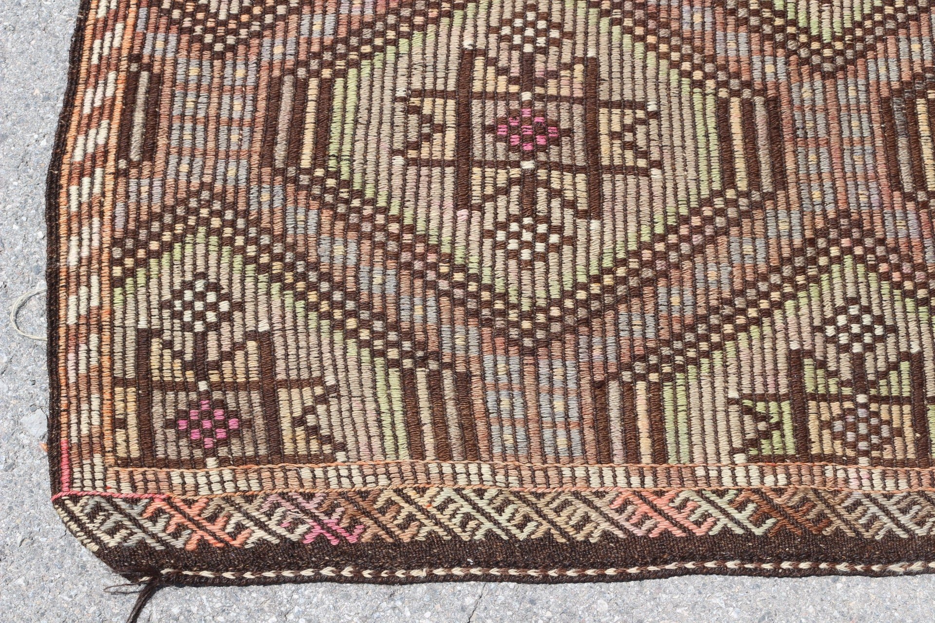 Vintage Halı, Kilim, 4.6x11.5 ft Runner Halı, Türk Halısı, Bej Ev Dekor Halıları, Mutfak Halısı, Yer Halısı, Koridor Halıları