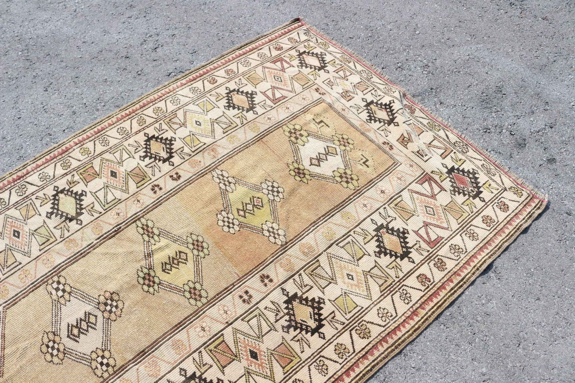 Pale Rugs, Wool Rug, 4x6.4 ft Area Rugs, Nursery Rug, Vintage Rug, Dorm Rugs, Anatolian Rugs, Turkish Rugs, Floor Rugs, Yellow Oriental Rug