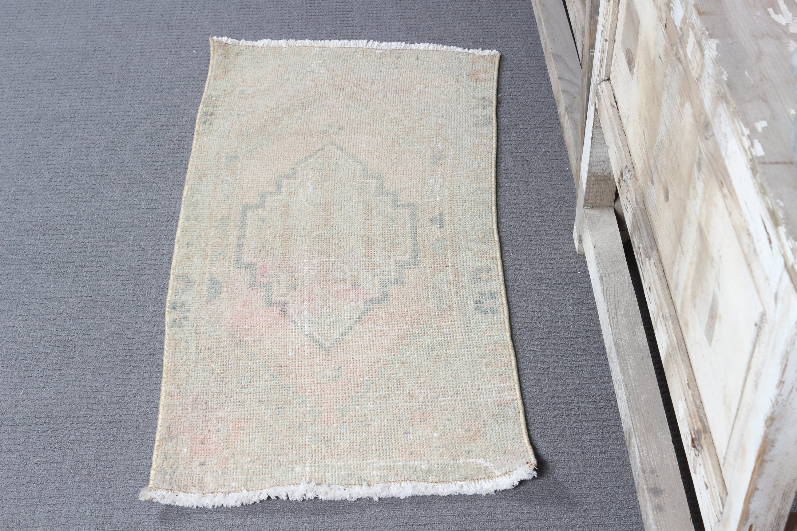 Home Decor Rug, Nursery Rugs, Beige  1.6x3.3 ft Small Rugs, Bath Rug, Vintage Rug, Turkish Rugs, Old Rugs