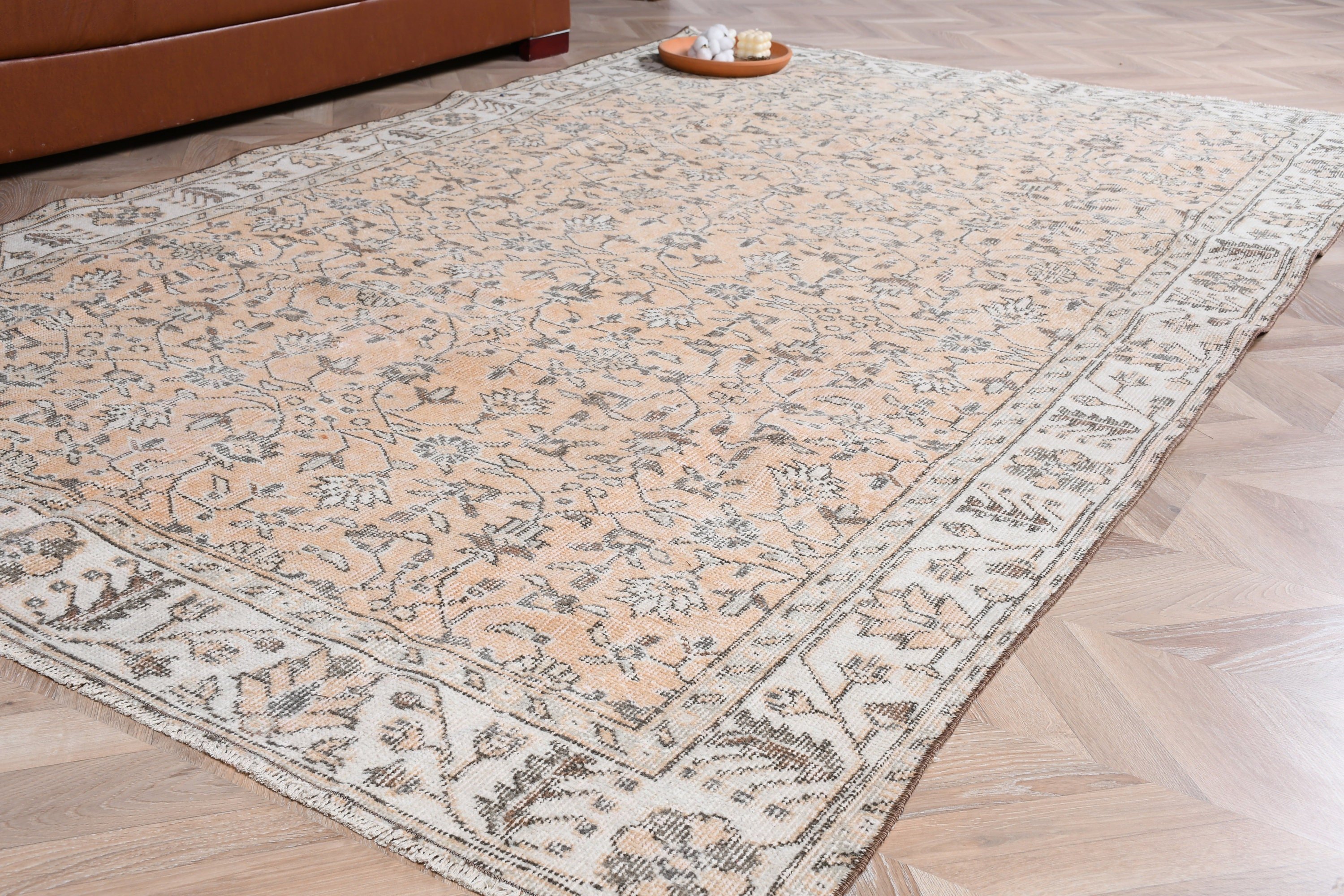 5.4x9.2 ft Büyük Halı, Turuncu Soğuk Halı, Vintage Halı, Ev Dekorasyonu Halısı, Yemek Odası Halıları, Türk Halısı, Anadolu Halıları, Oturma Odası Halıları