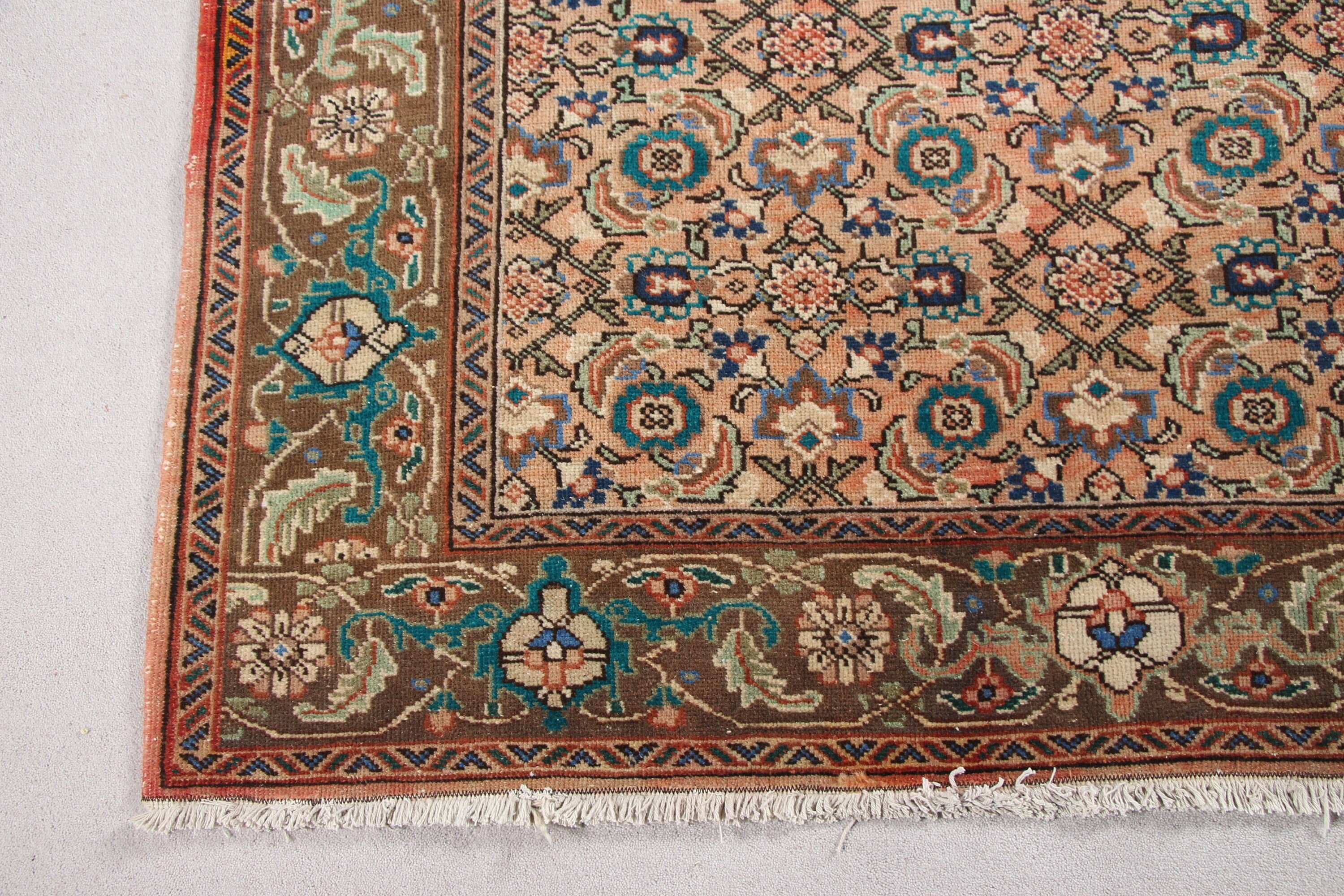 Vintage Halı, 4.9x6.4 ft Alan Halıları, Yemek Odası Halısı, El Düğümlü Halı, Ev Dekorasyonu Halısı, Anadolu Halıları, Turuncu Anadolu Halıları, Türk Halısı