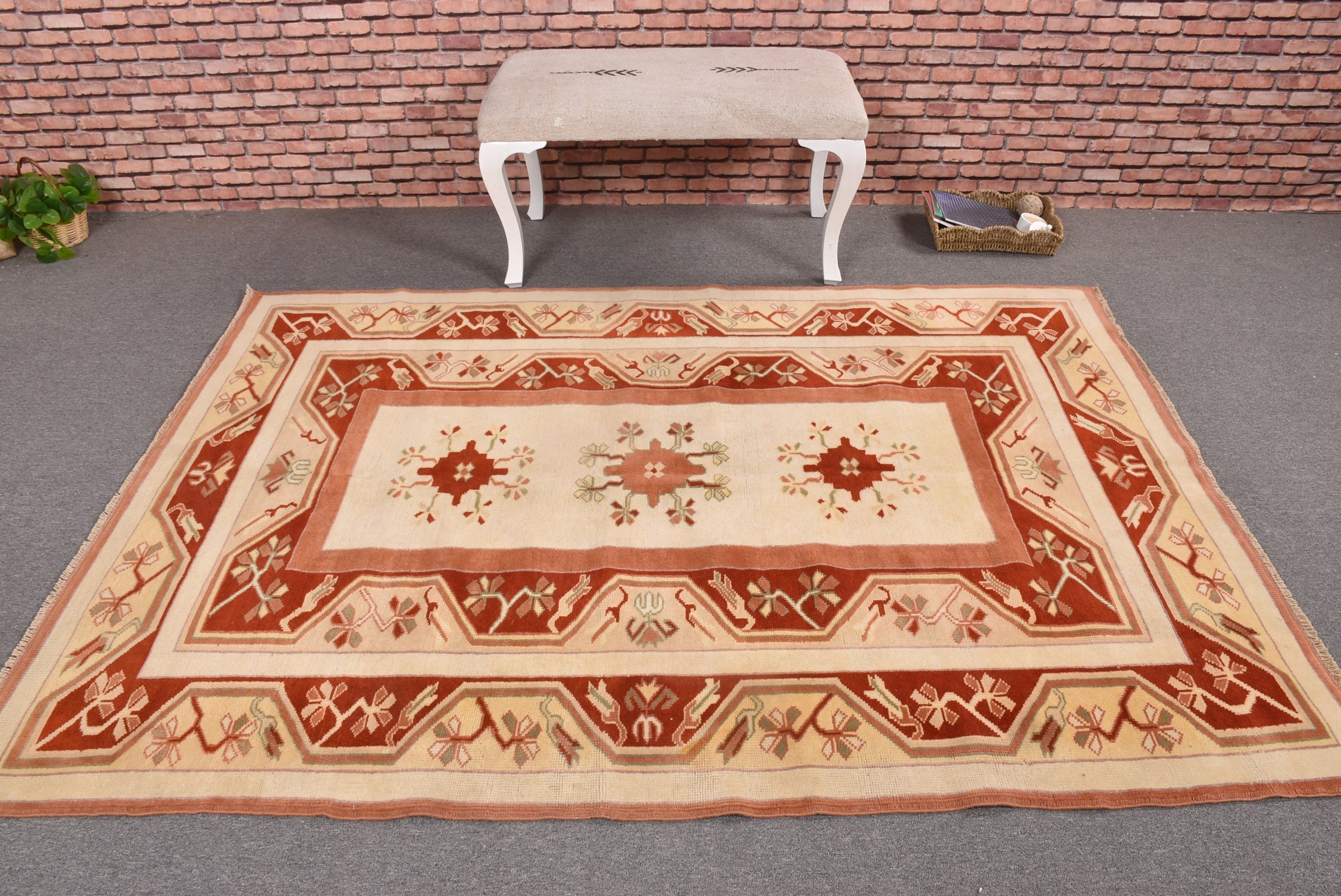 Turkish Rugs, 5x7.1 ft Area Rug, Beige Oriental Rugs, Boho Rug, Rugs for Bedroom, Nursery Rug, Indoor Rugs, Vintage Rugs, Antique Rug