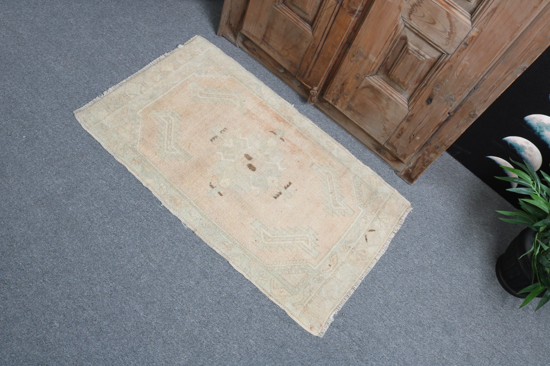 Nursery Rug, Office Rug, 1.8x3.1 ft Small Rug, Neutral Rugs, Orange Bedroom Rug, Small Boho Rug, Home Decor Rug, Turkish Rug, Vintage Rug