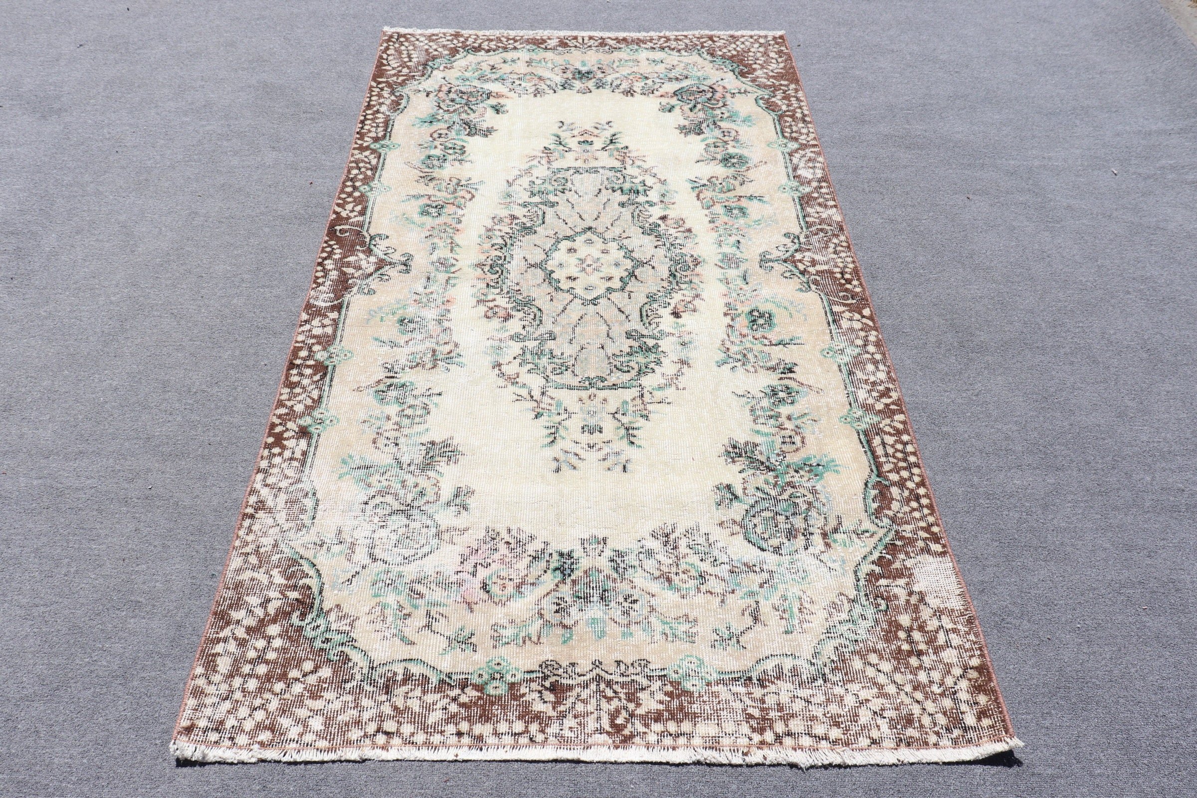 Oriental Rug, Rugs for Nursery, Turkish Rugs, Bedroom Rug, Beige Oriental Rug, Floor Rugs, Antique Rugs, Vintage Rug, 3.9x6.9 ft Area Rug