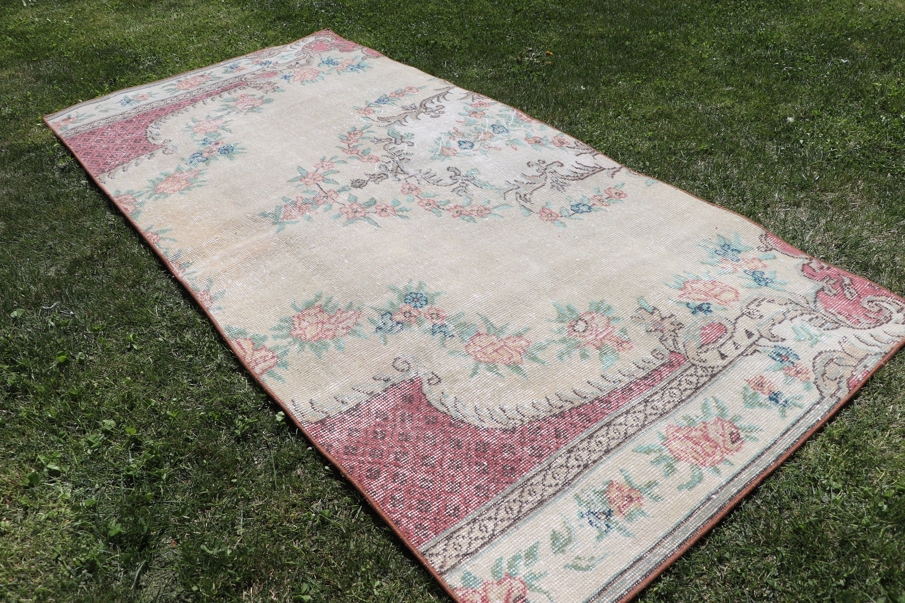 Boho Accent Halılar, Çocuk Halıları, Fas Halısı, Yer Halıları, 3,1x6,4 ft Accent Halı, Türkiye Halıları, Vintage Halı, Bej Yatak Odası Halıları, Türk Halıları