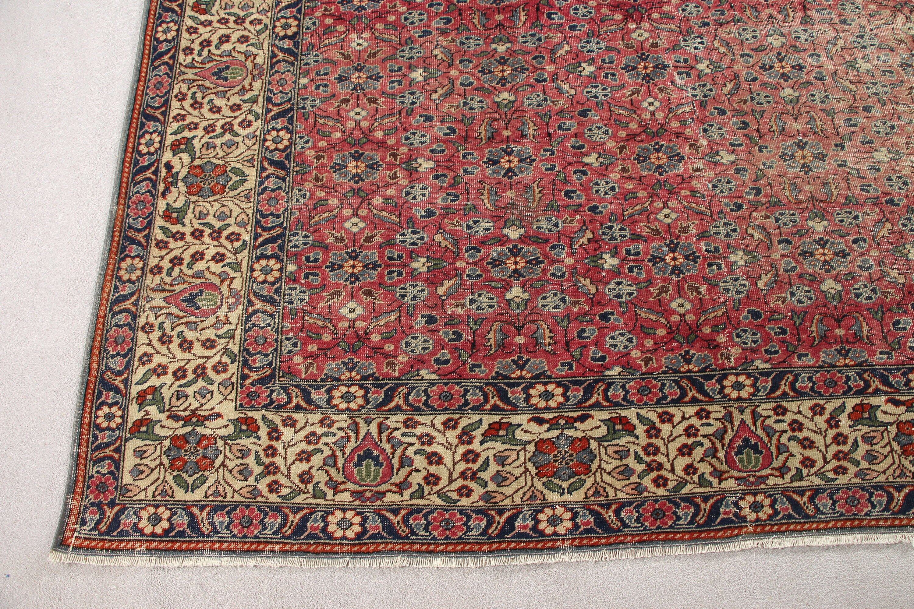 6.5x9.8 ft Büyük Halı, Salon Halısı, Harika Halılar, Türk Halıları, Kırmızı Ev Dekor Halıları, Özel Halı, Oryantal Halı, Oturma Odası Halıları, Vintage Halı