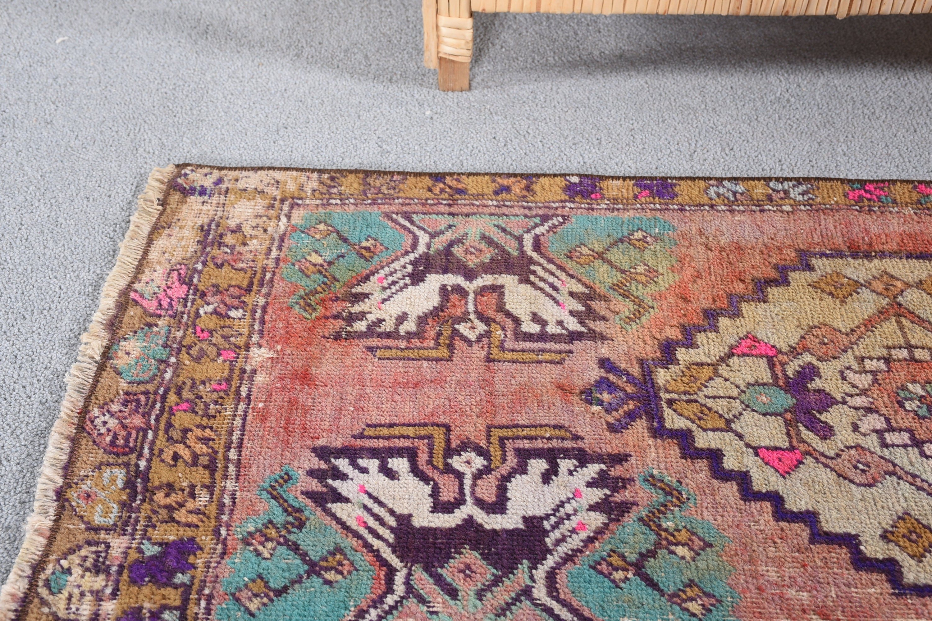 Rugs for Bathroom, Bathroom Rug, Bedroom Rug, Vintage Rugs, Brown Kitchen Rugs, Moroccan Rug, Old Rug, 1.5x2.9 ft Small Rugs, Turkish Rugs