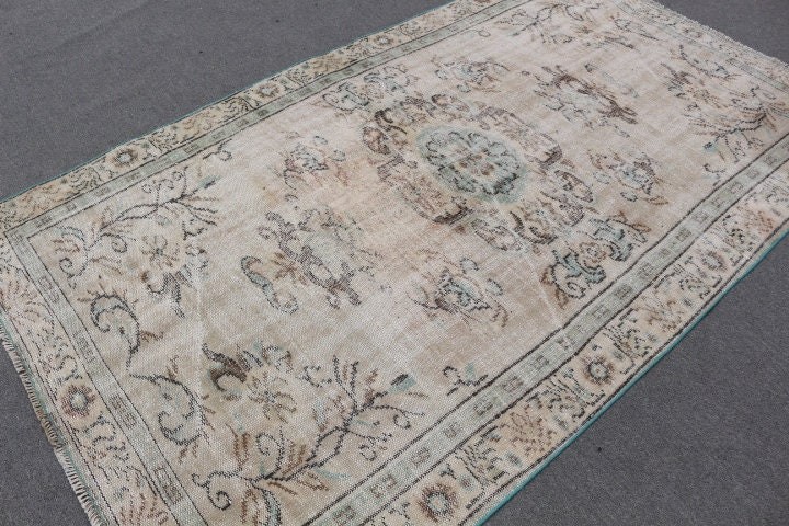 Vintage Rugs, Turkish Rug, Beige Floor Rug, Dining Room Rug, Salon Rug, Moroccan Rugs, 4.9x8.7 ft Large Rug, Home Decor Rugs, Custom Rug