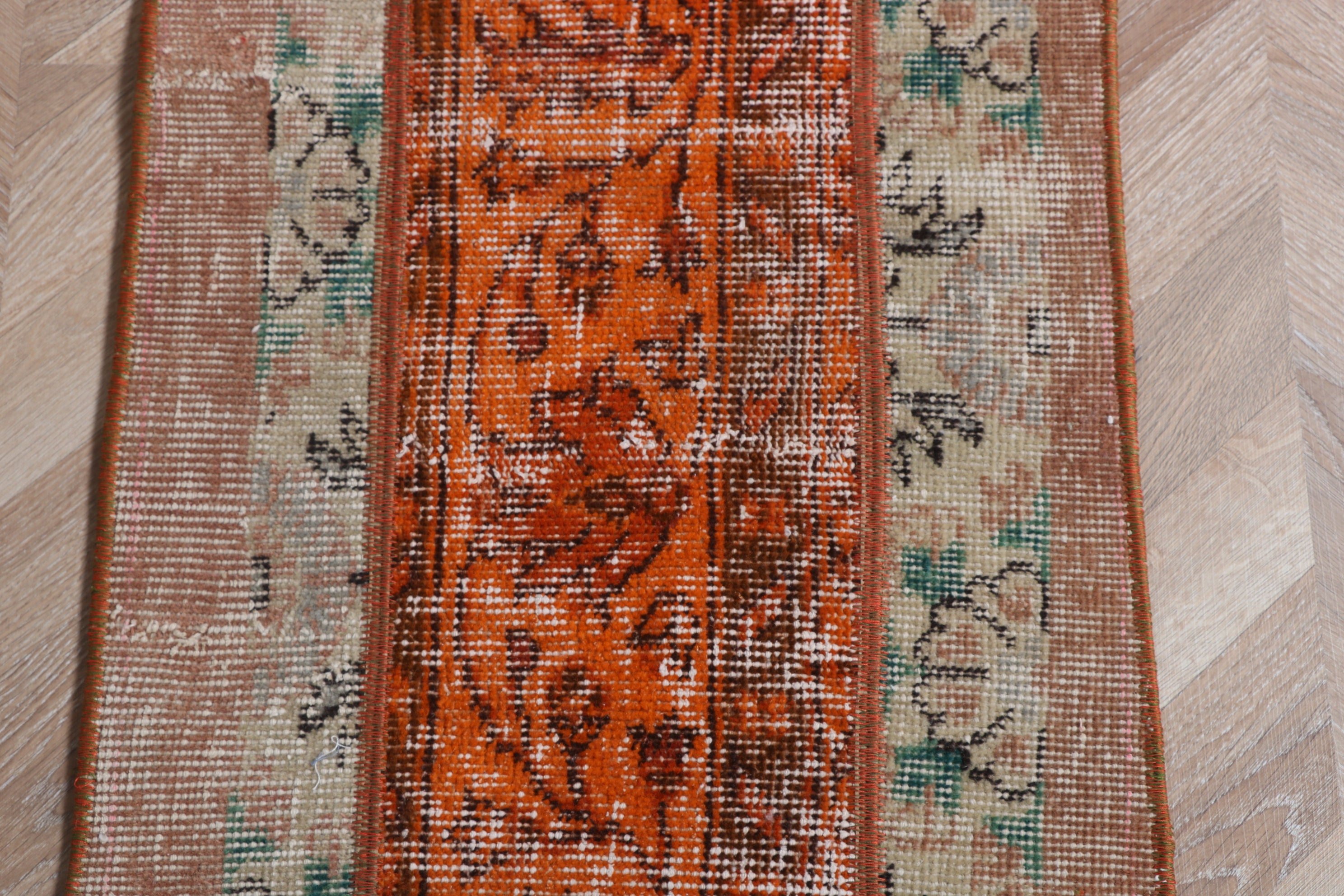 Turuncu Fas Halıları, Vintage Halı, Araba Paspası Halıları, Türk Halıları, Mutfak Halıları, Küçük Alan Halısı, 1.5x2.7 ft Küçük Halılar