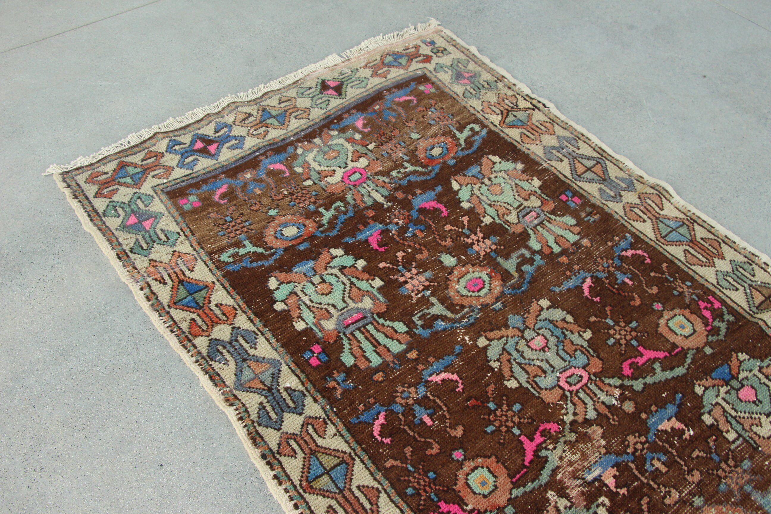 Brown Oriental Rugs, Long Runner Rug, Bedroom Rug, Rugs for Stair, 3.5x9.8 ft Runner Rug, Turkish Rugs, Statement Rugs, Vintage Rug