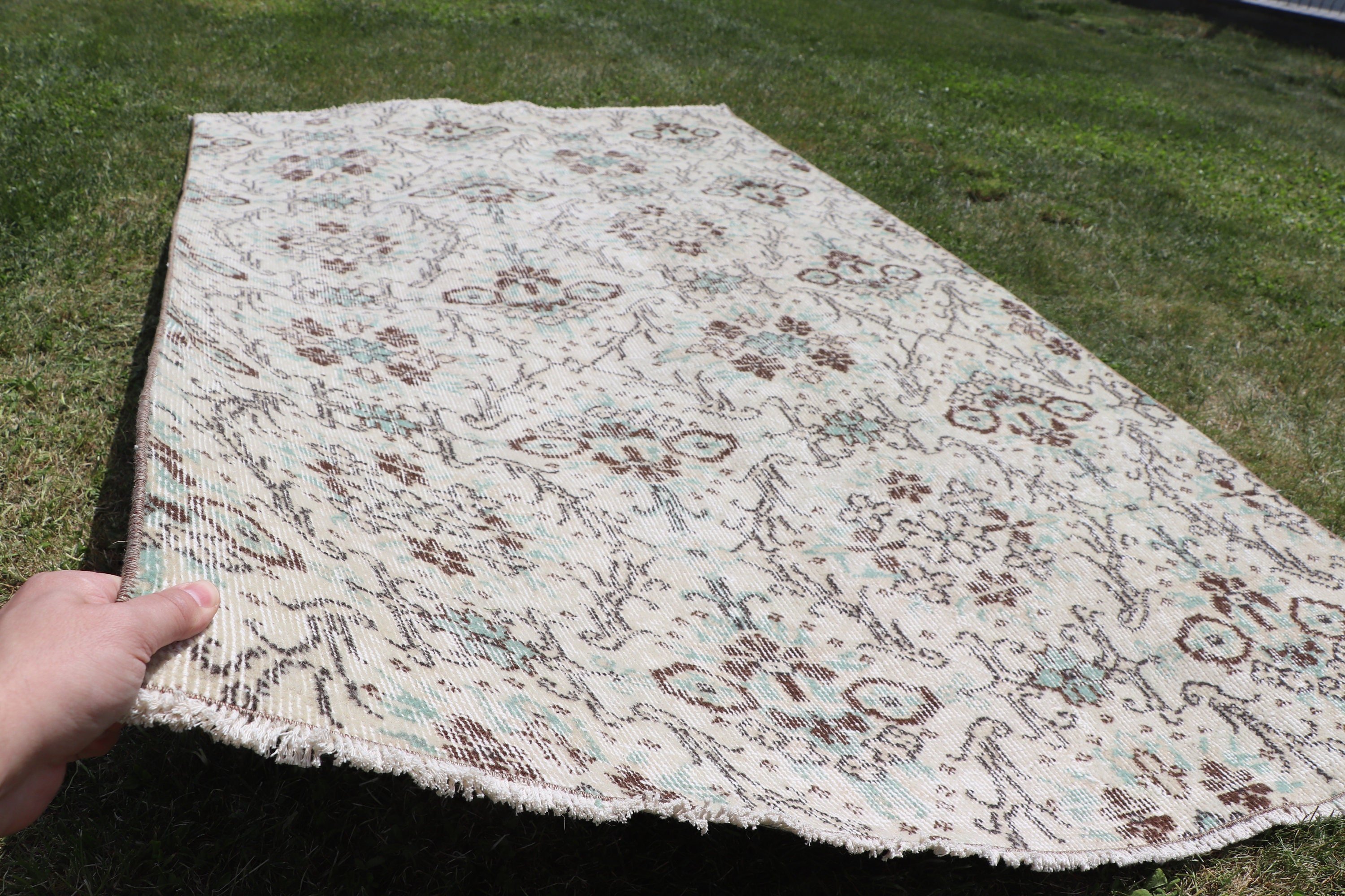 Lüks Halı, Aztek Halısı, Bej Anadolu Halısı, Çocuk Halıları, Vintage Halı, Anadolu Halısı, 3,7x6,4 ft Aksan Halısı, Türk Halıları, Mutfak Halısı