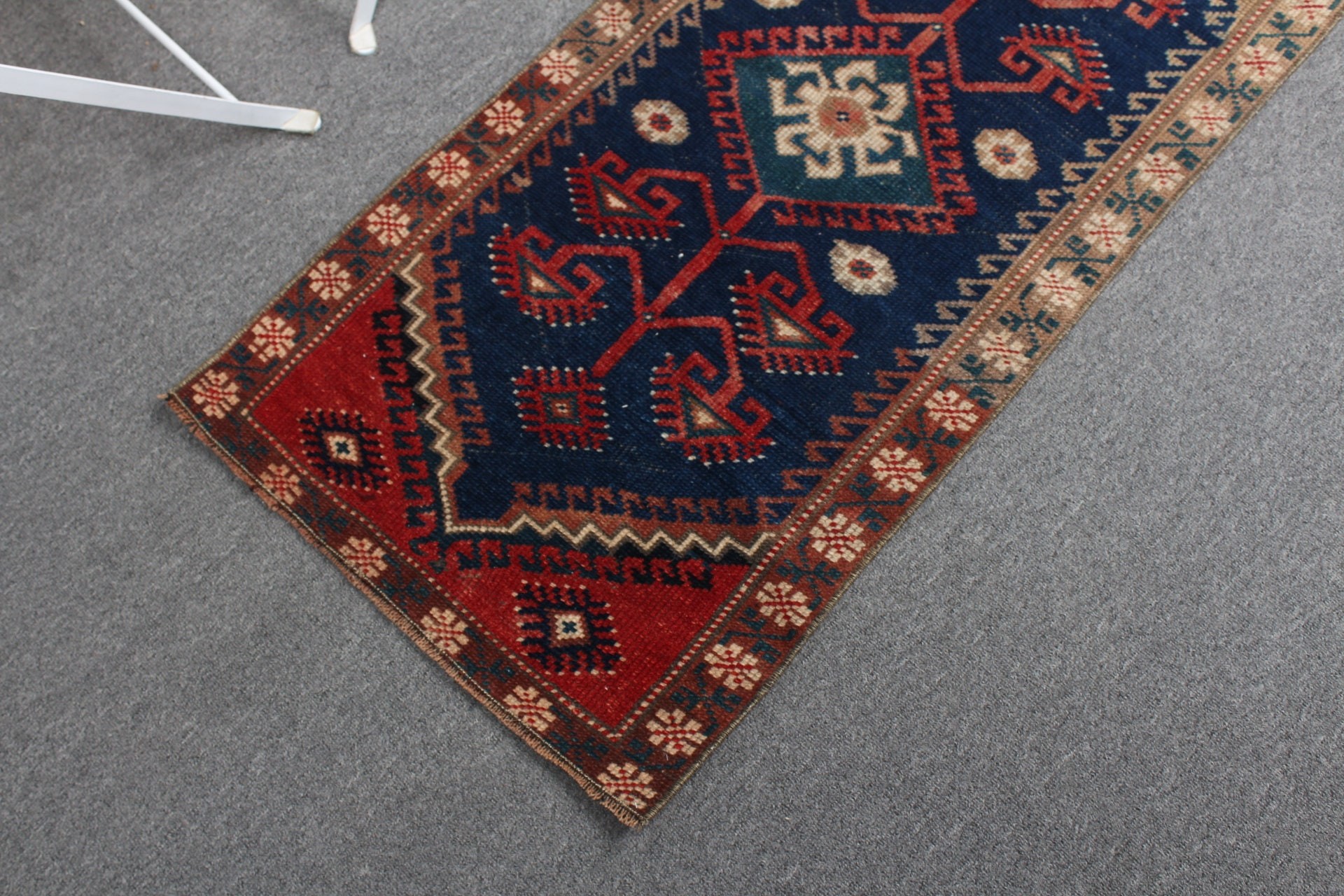 Duvara Asılan Halılar, Yatak Odası Halısı, Soğuk Halı, Mavi Anadolu Halısı, 1.7x3.8 ft Küçük Halı, Türk Halısı, Vintage Halı, Yün Halılar, Yatak Odası Halıları