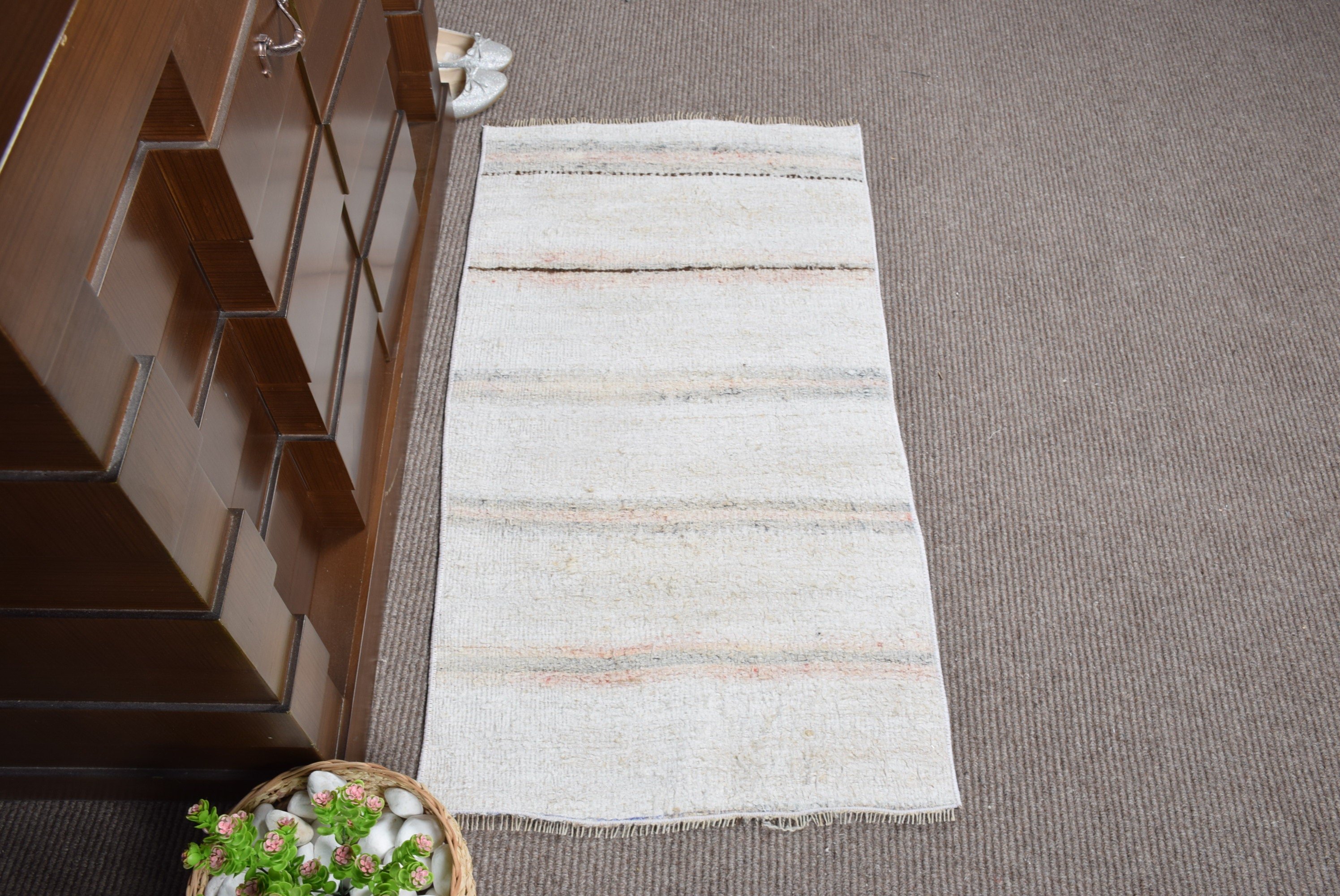 Kitchen Rug, Oushak Rugs, 1.8x3.3 ft Small Rug, Vintage Rugs, Turkish Rug, Home Decor Rug, Bath Rug, Beige Antique Rug, Rugs for Kitchen