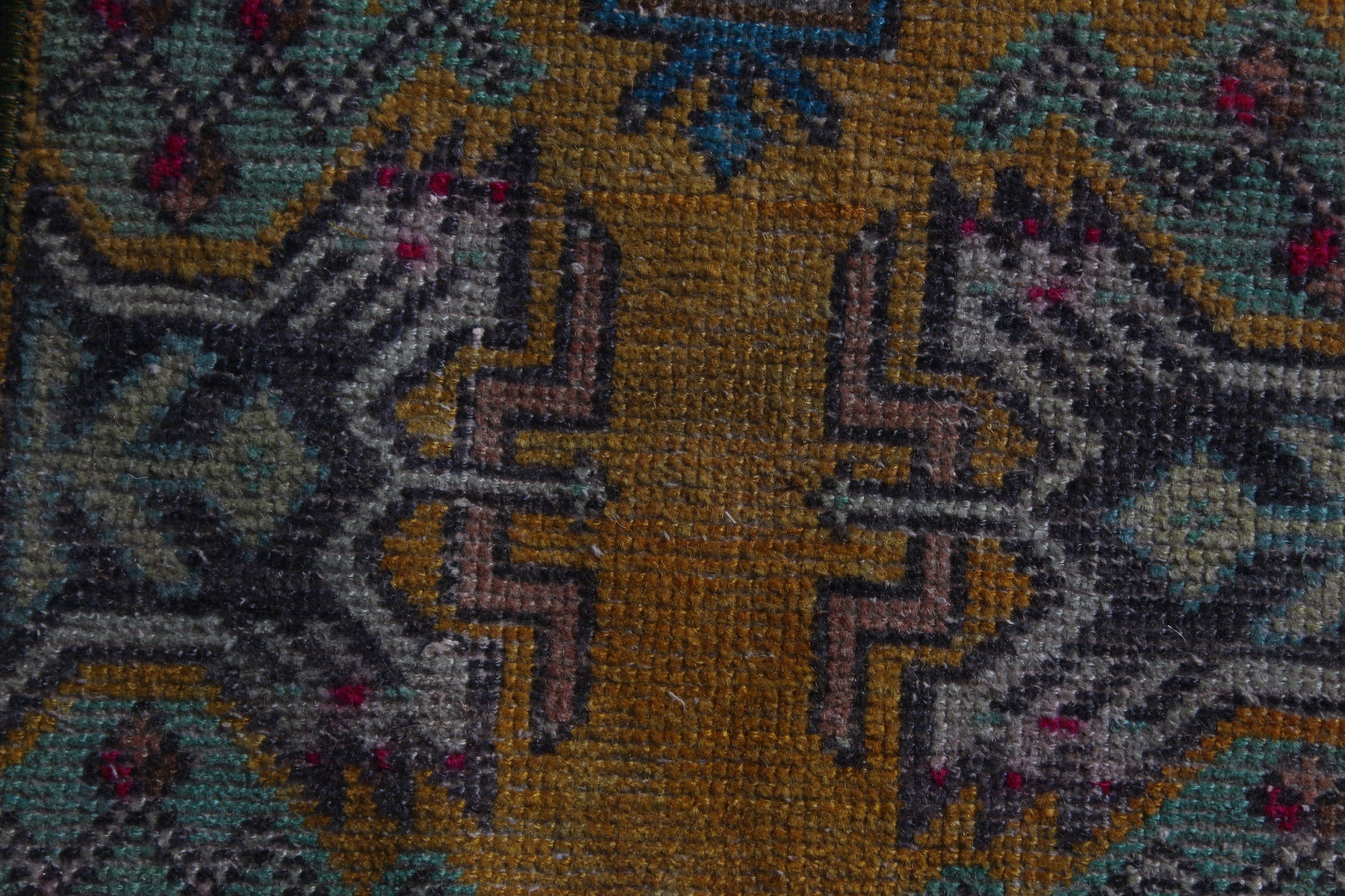 Çocuk Halıları, Boho Halılar, Yün Halı, Vintage Halılar, Mutfak Halıları, Küçük Boho Halılar, 1.3x2.9 ft Küçük Halılar, Türk Halıları, Gri Boho Halı