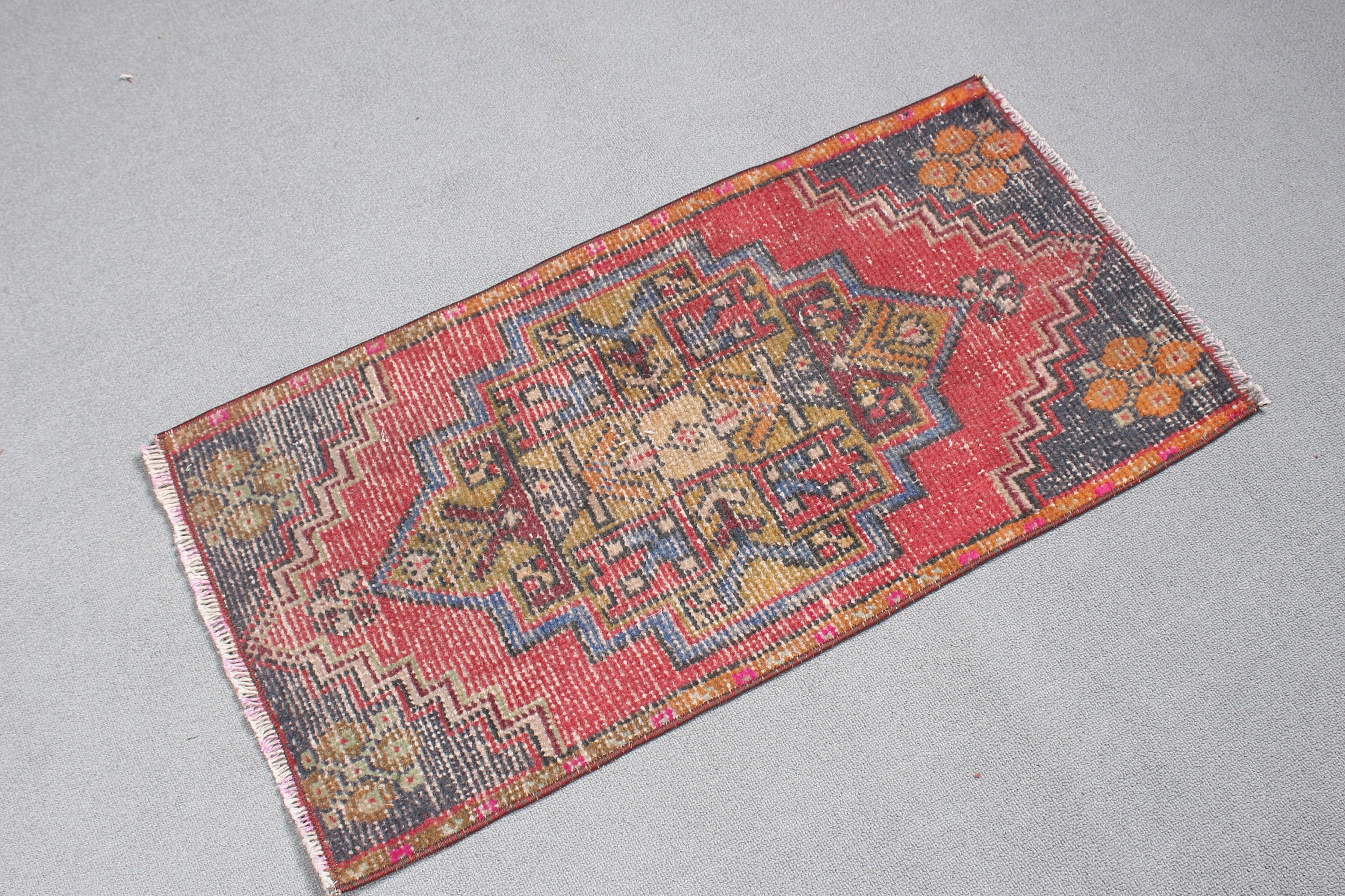 Cool Rugs, Turkey Rug, 1.5x2.9 ft Small Rug, Red Floor Rugs, Bedroom Rugs, Turkish Rug, Vintage Rugs, Small Vintage Rugs, Oriental Rug