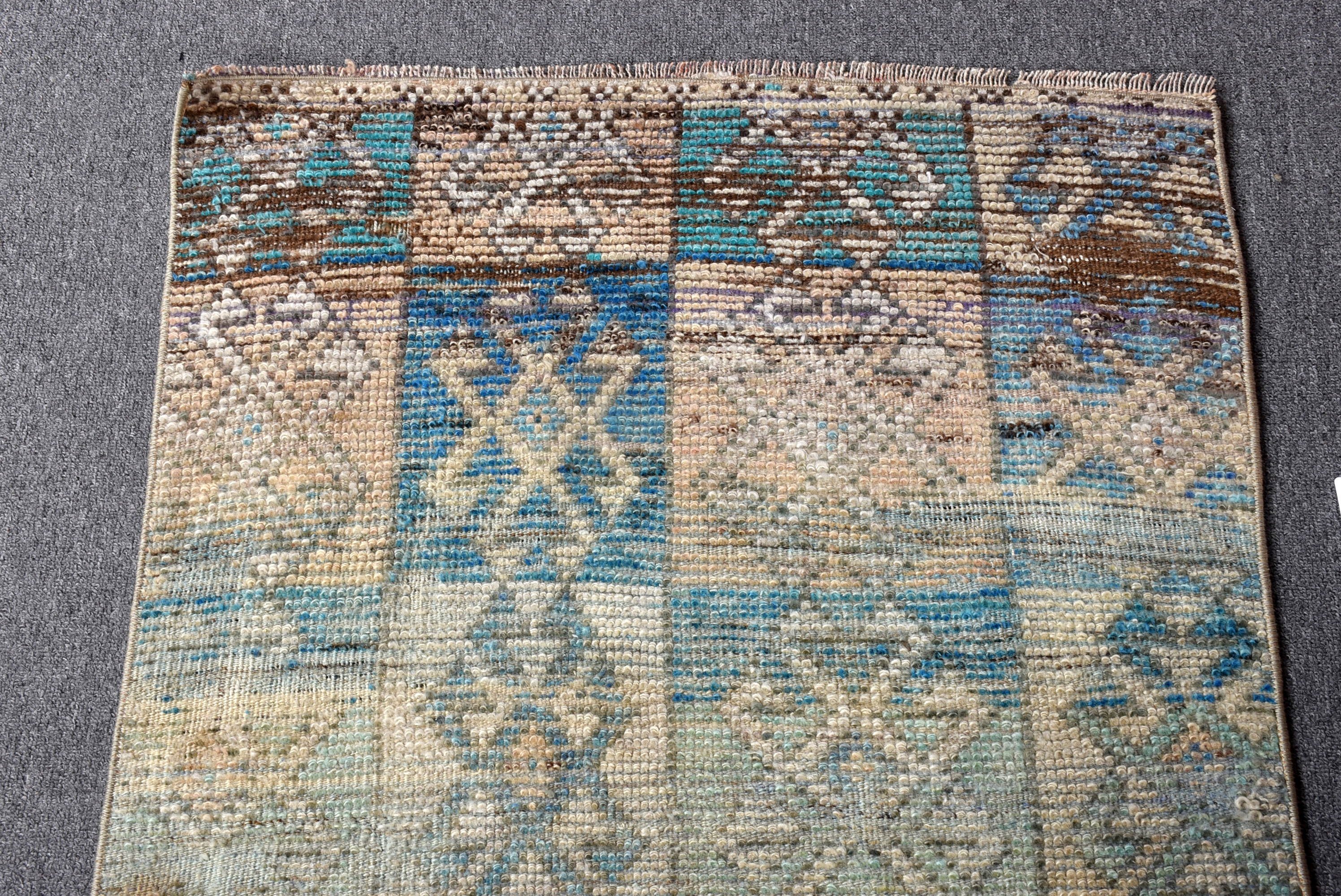 Kapı Paspası Halıları, Lüks Halı, 2,3x4,9 ft Küçük Halılar, Türk Halısı, Yeşil Oushak Halısı, Vintage Halı, Modern Halı, Banyo Halıları, El Dokuma Halı